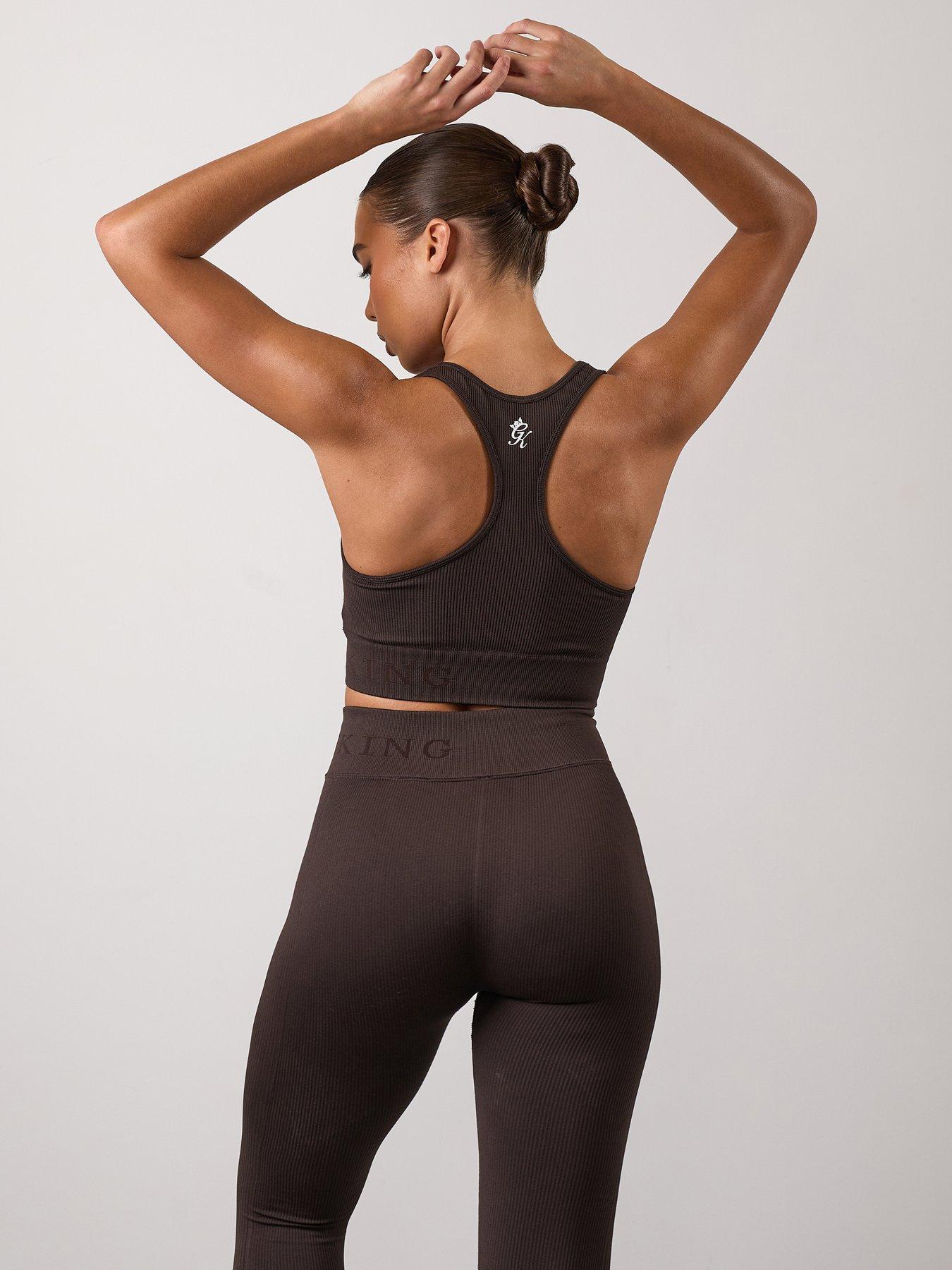  image of gym-king-womens-formation-rib-bra-brown
