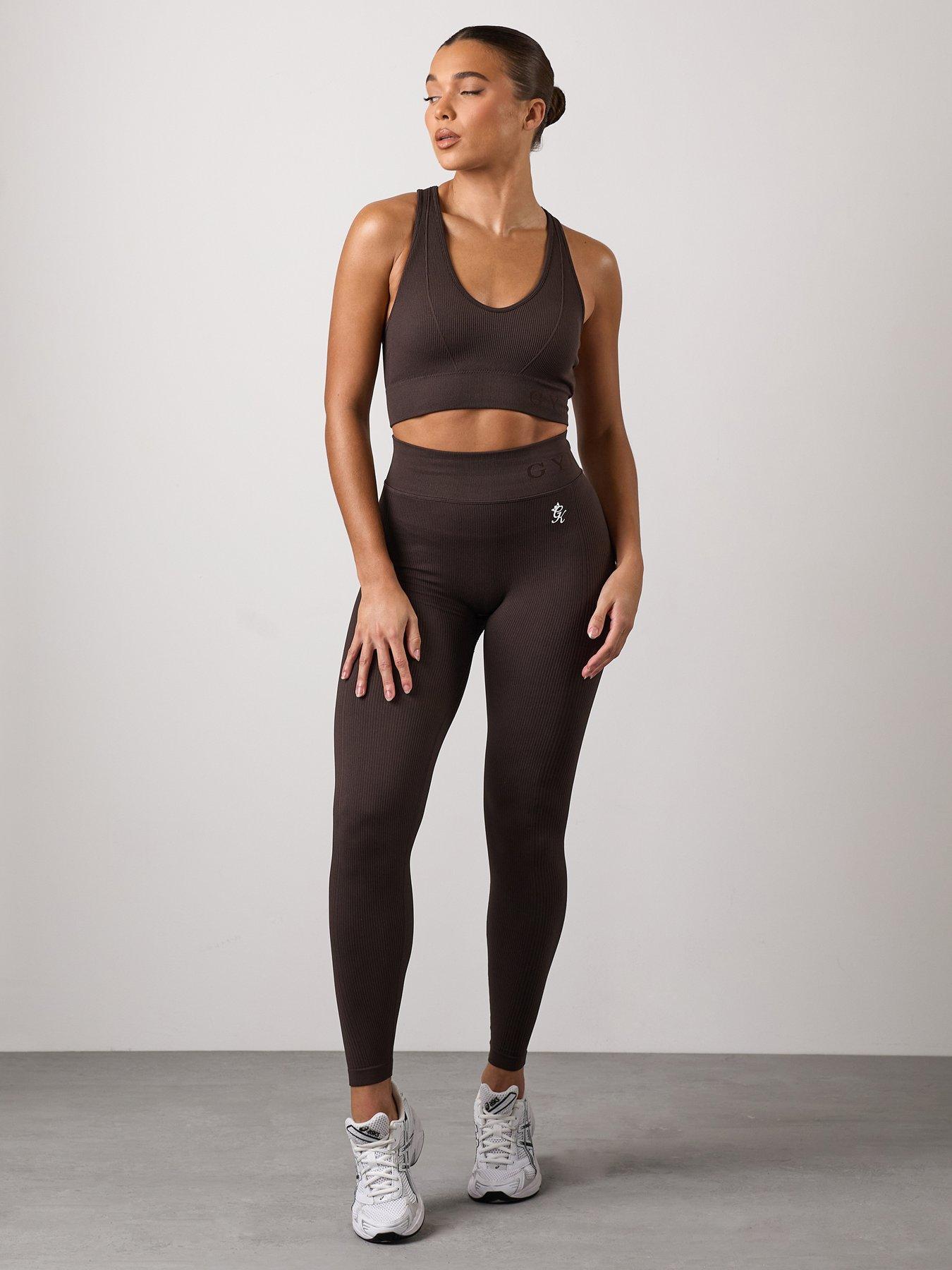  image of gym-king-womens-formation-rib-bra-brown