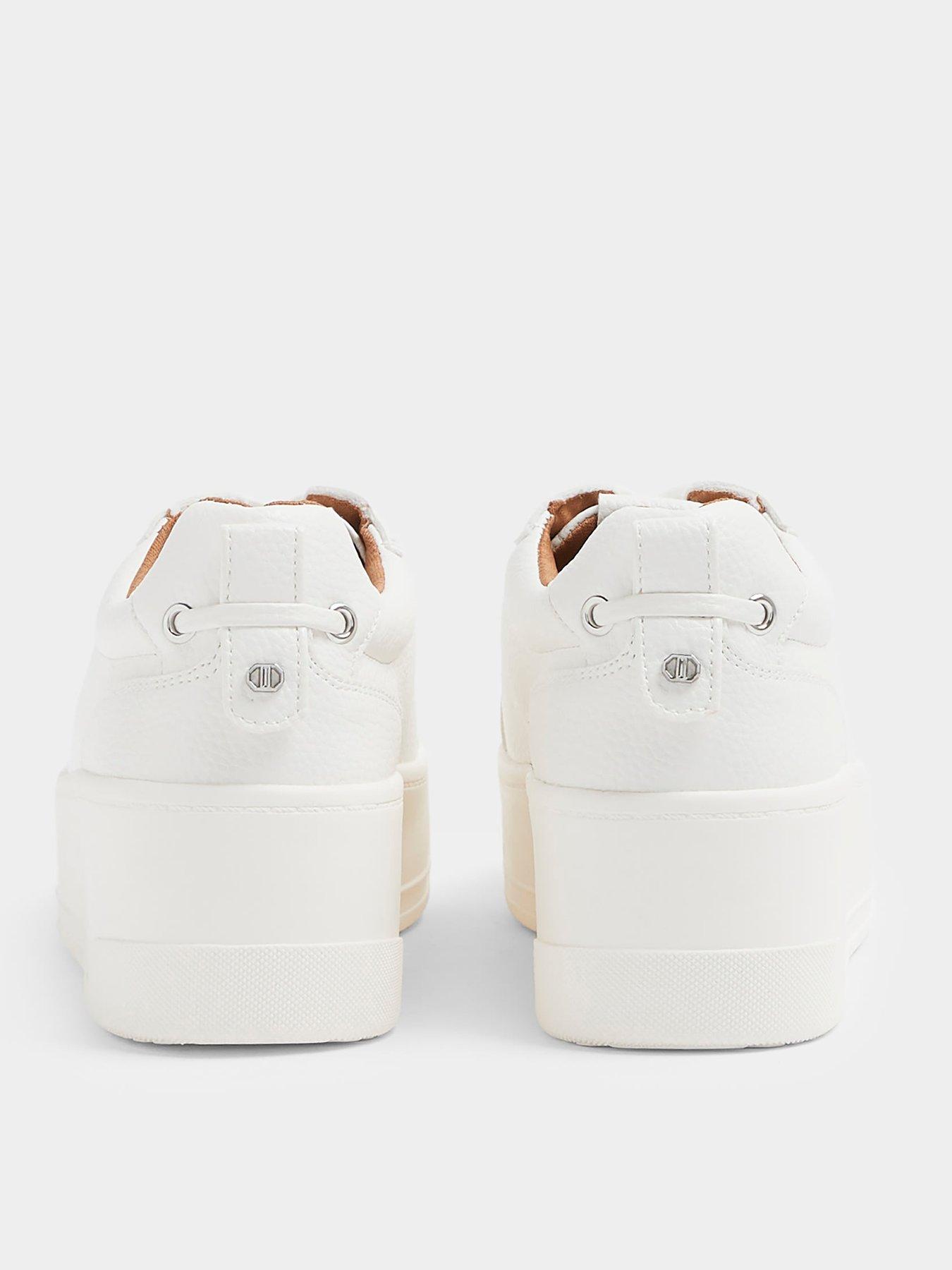  image of river-island-platform-lace-up-trainers-white