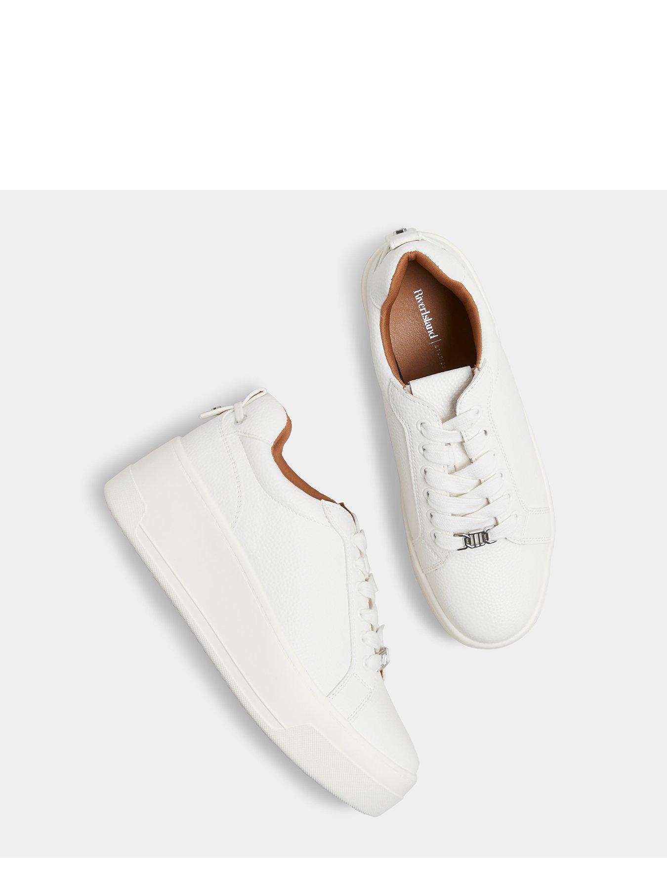  image of river-island-platform-lace-up-trainers-white