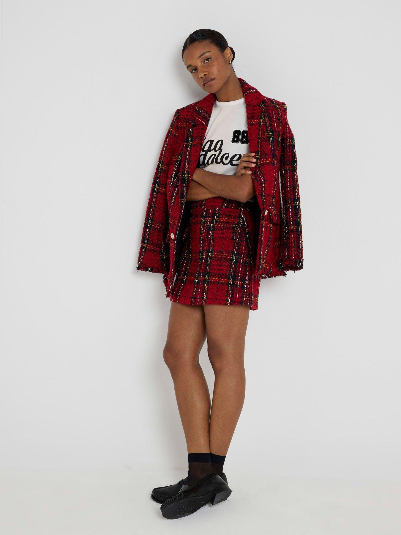 River island tartan blazer sales