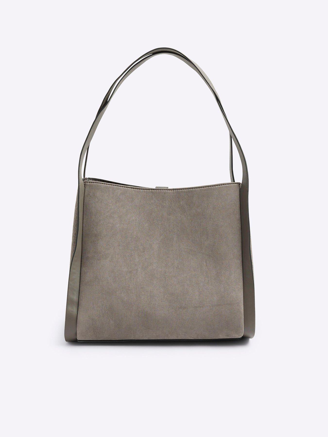 Tab Front Slouch Bag Grey