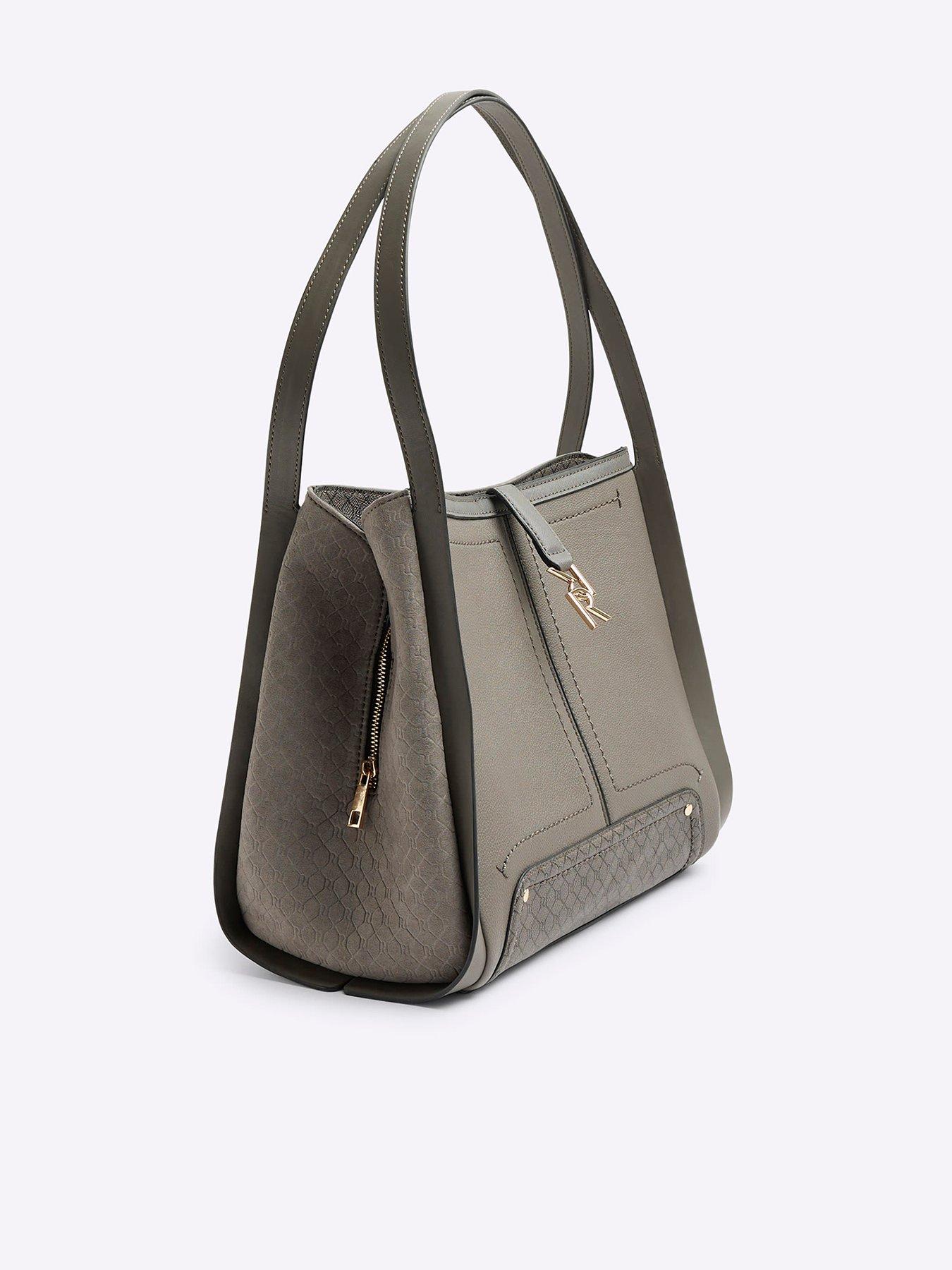River Island Tab Front Slouch Bag Grey littlewoods