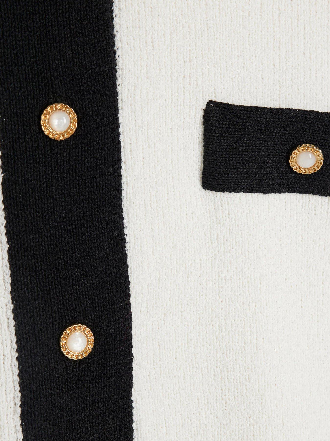  image of river-island-tipped-waistcoat-cream