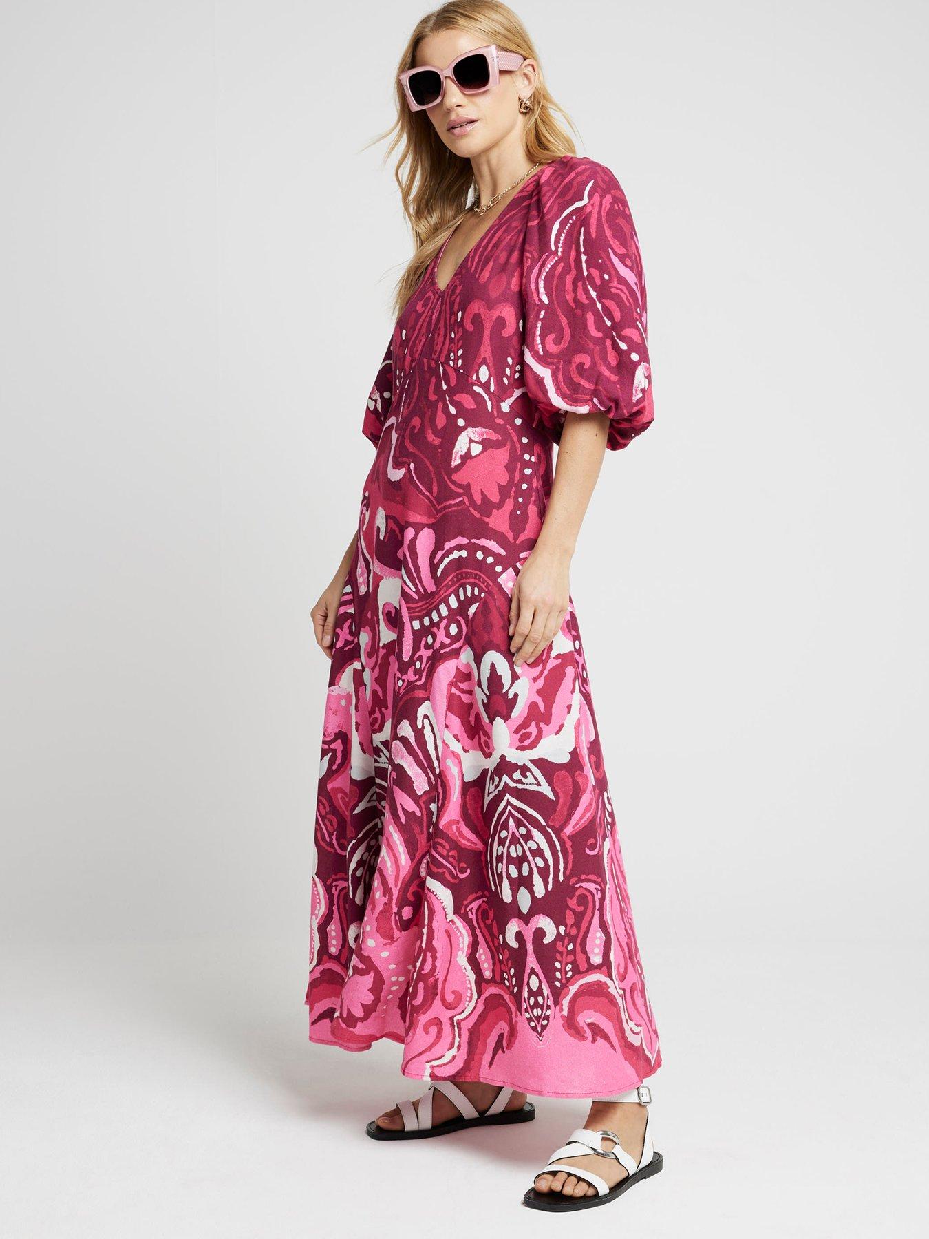 undefined Midi Tent Dress - Dark Pink