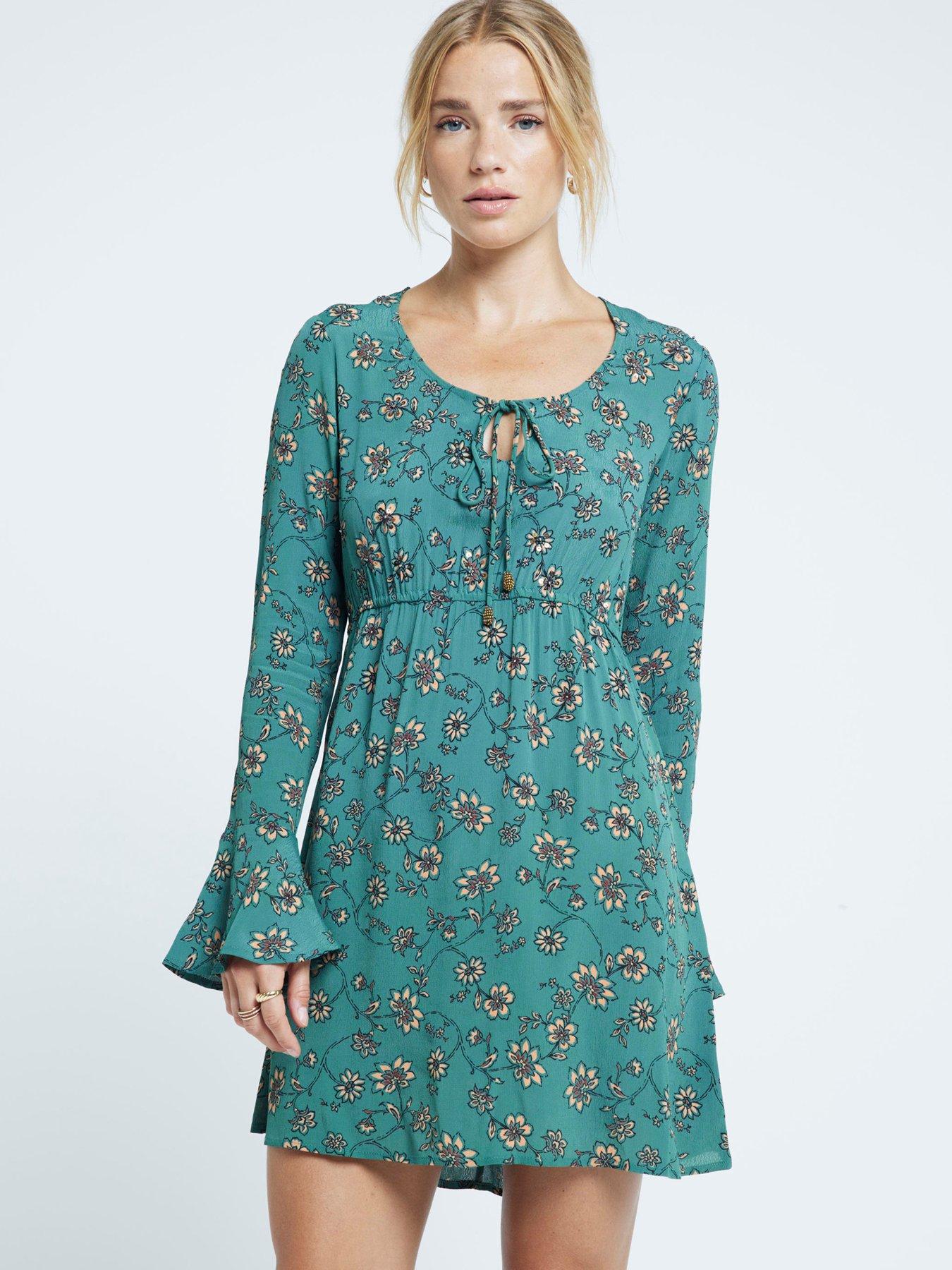 undefined Keyhole Mini Dress - Green