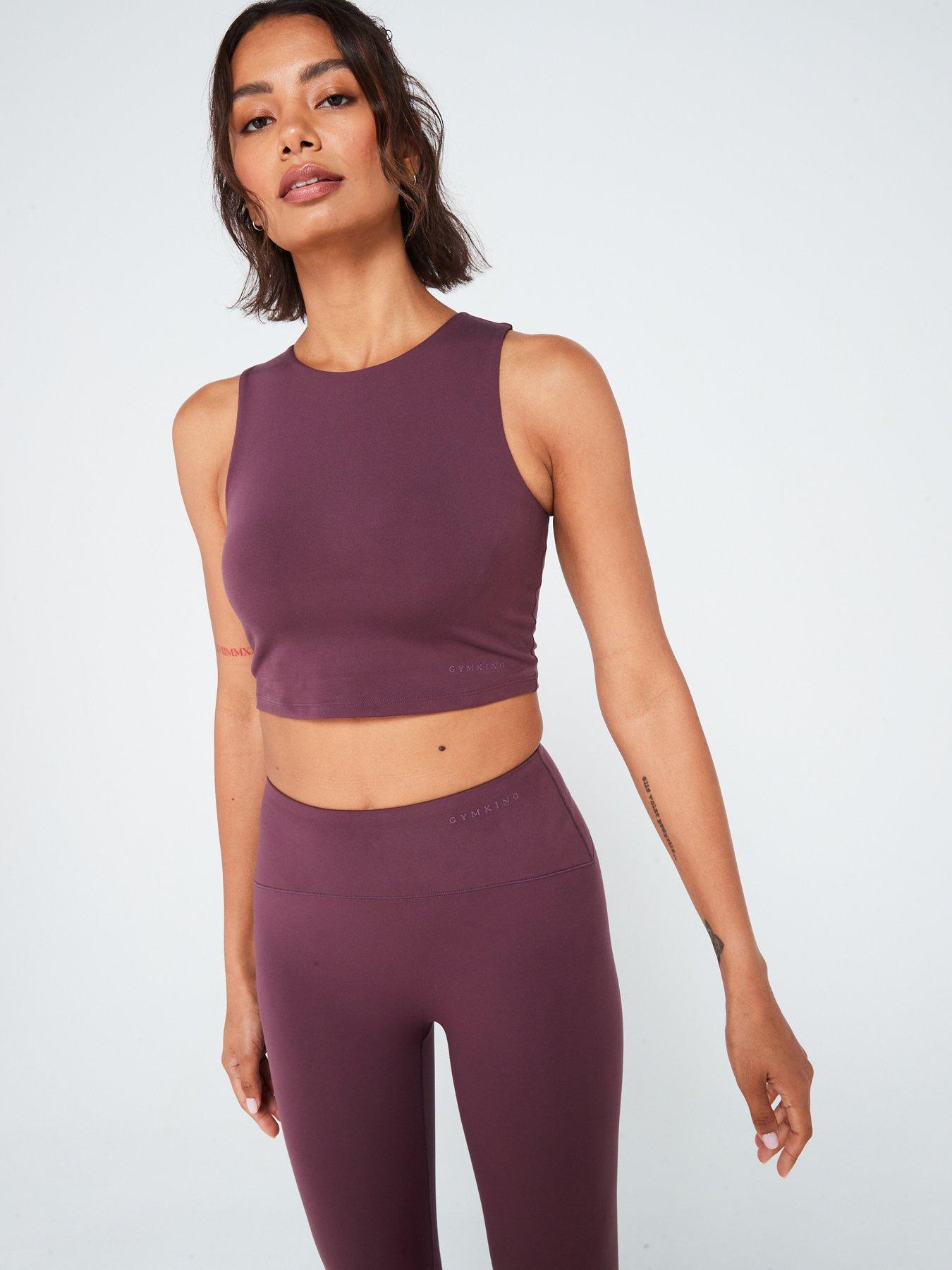 undefined Womens Peach Luxe High Neck Tank - Burgundy - Purple