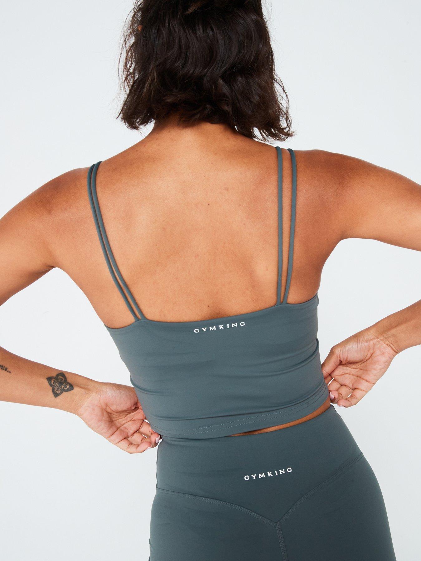  image of gym-king-womens-365-long-line-tank-sports-bra-nbsp--green
