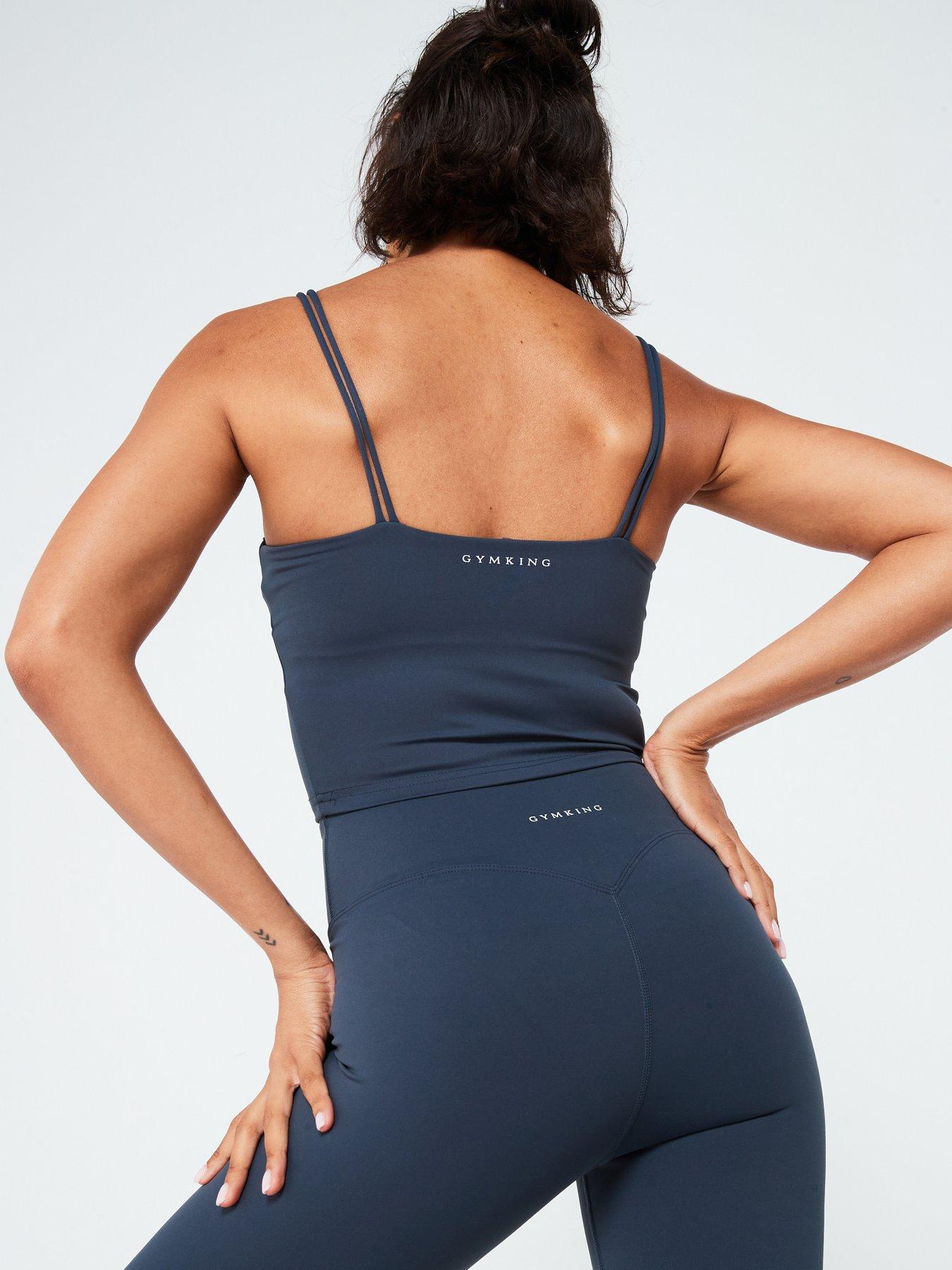  image of gym-king-womens-365-long-line-tank-sports-bra-midnight-blue