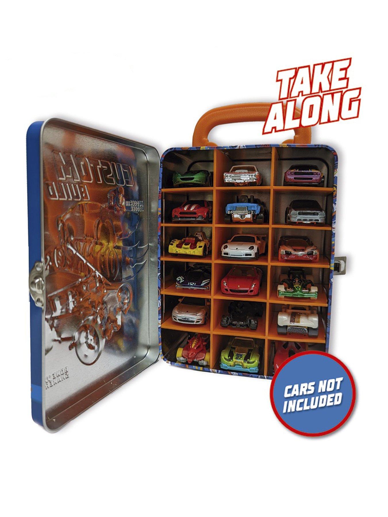  image of hot-wheels-tin-car-storage-case-blue