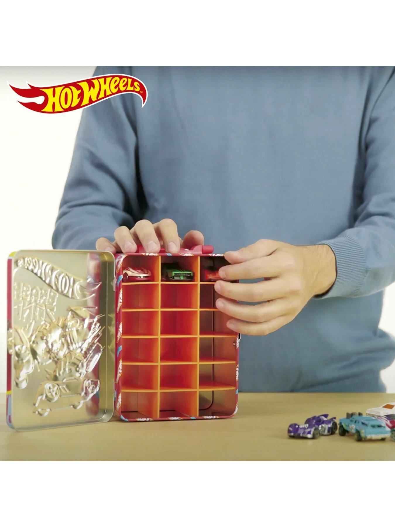  image of hot-wheels-tin-car-storage-case-blue
