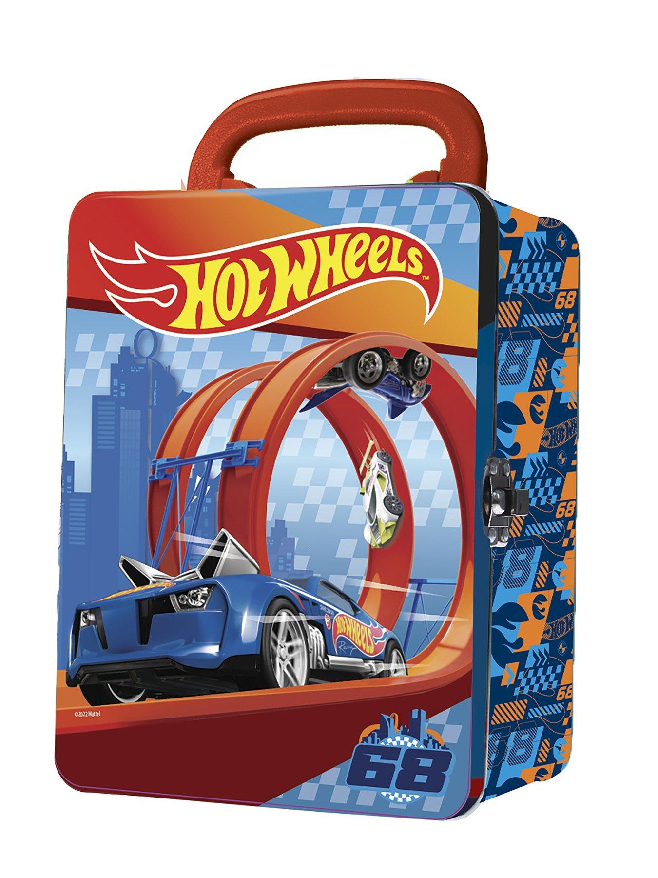  image of hot-wheels-tin-car-storage-case-blue