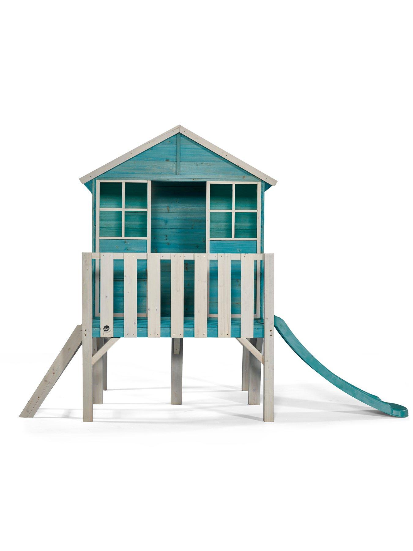 Image 2 of 6 of Plum Boat House Wooden Playhouse with Slide