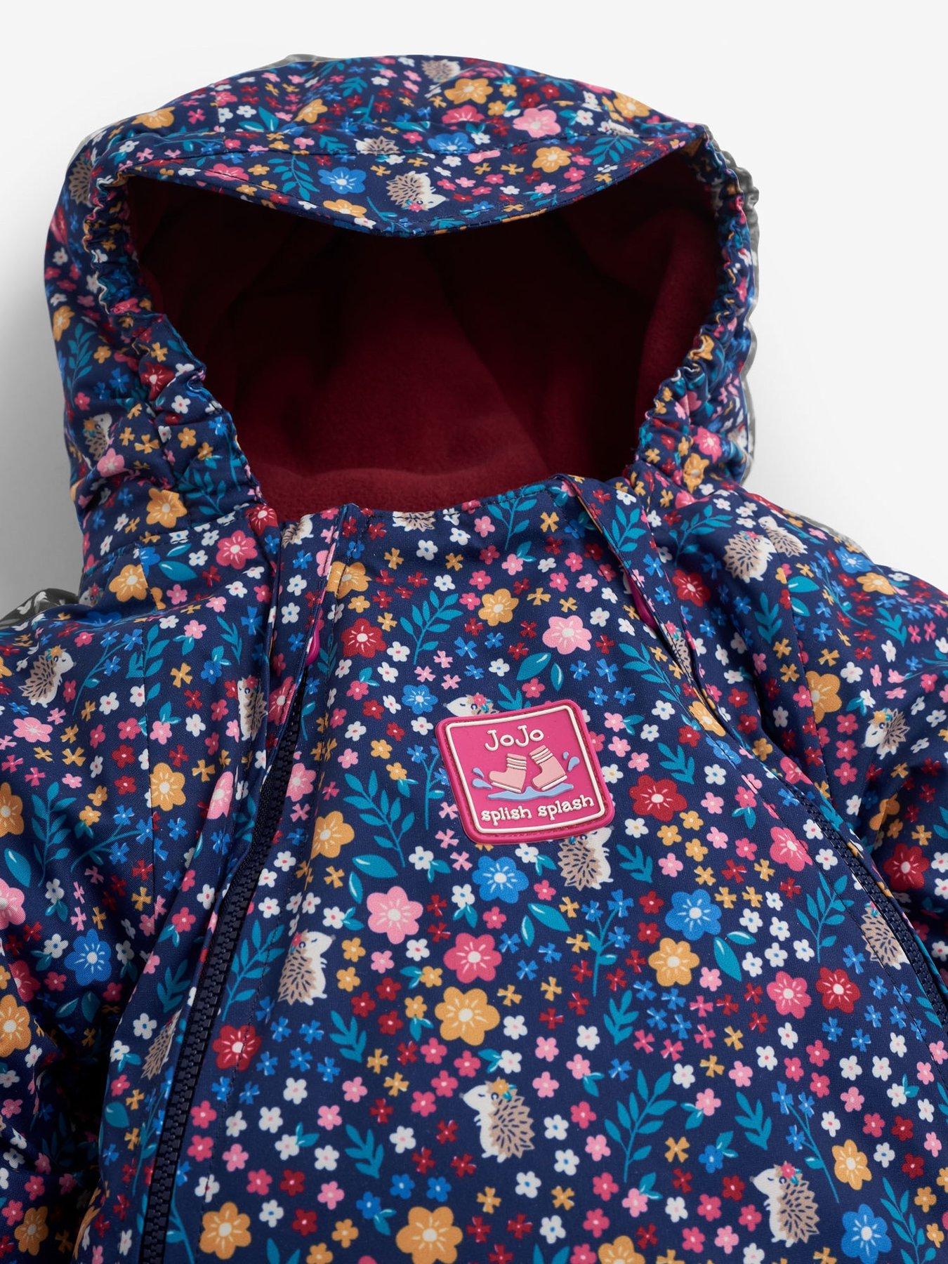  image of jojo-maman-bebe-girls-waterproof-fleece-lined-all-in-one-navy
