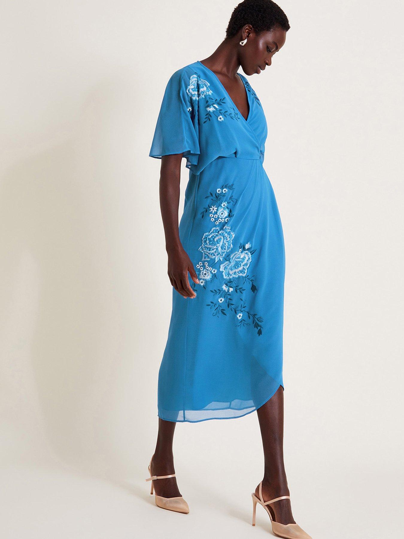 blue dress monsoon Monsoon Lyla Wrap Dress - Blue