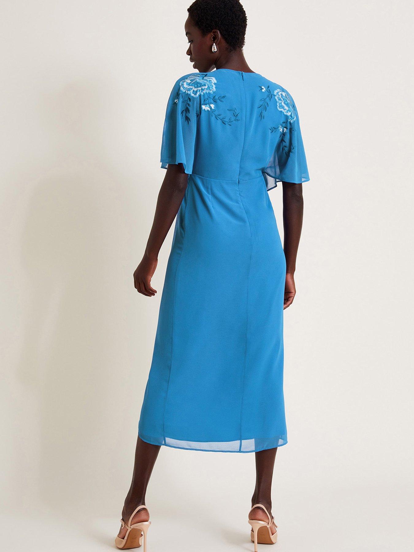 Monsoon Lyla Wrap Dress Blue littlewoods