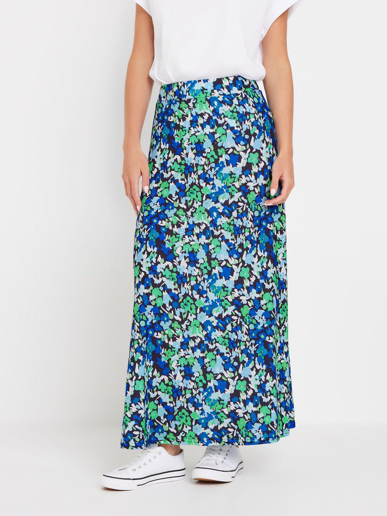 mco-petite-floral-printed-maxi-skirt-blue