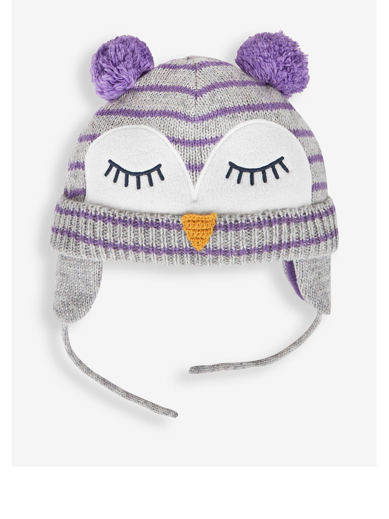 undefined Girls Owl Hat - Grey