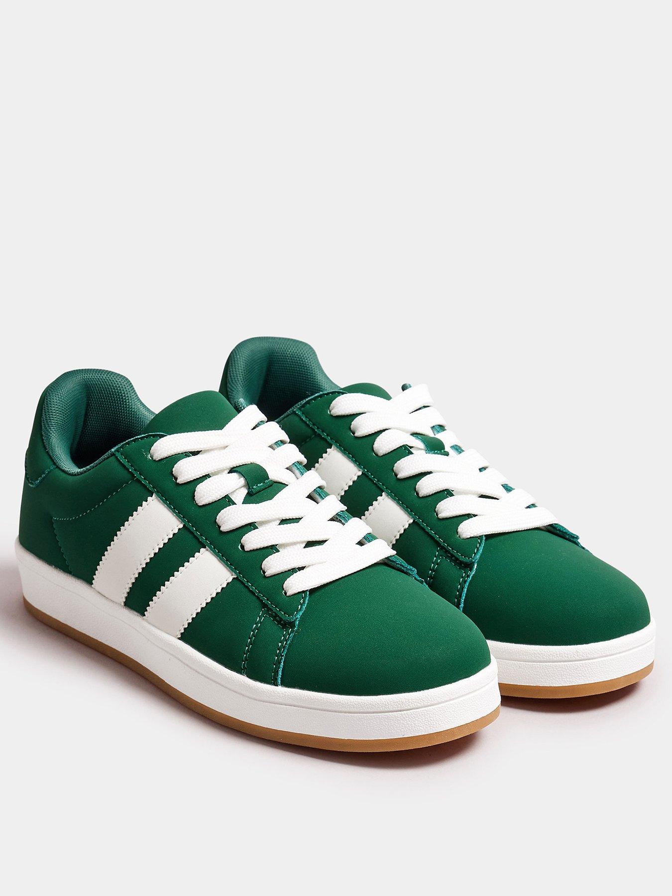 Image 2 of 4 of Yours Wide Fit Padded Skate Trainers - Green