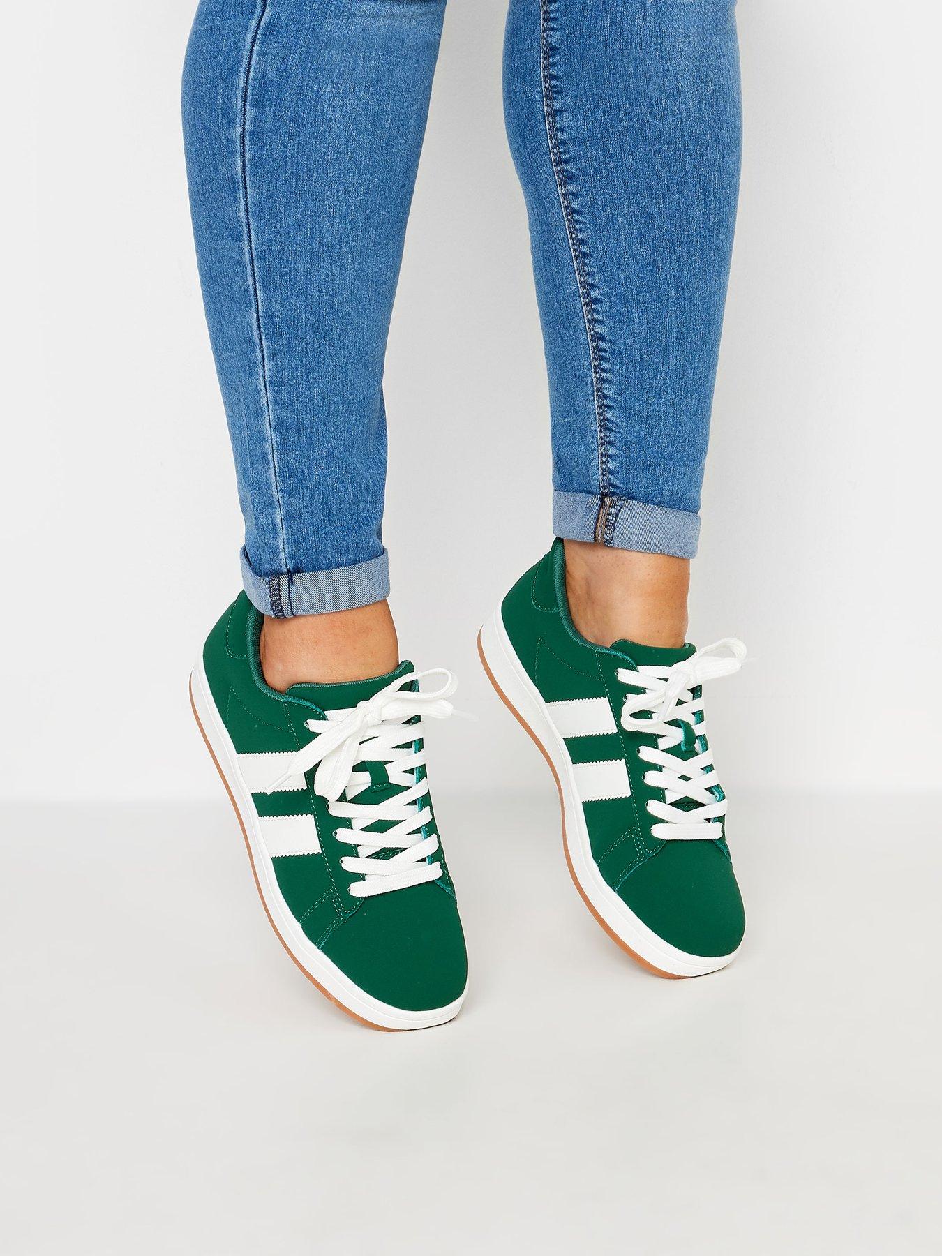 Image 4 of 4 of Yours Wide Fit Padded Skate Trainers - Green