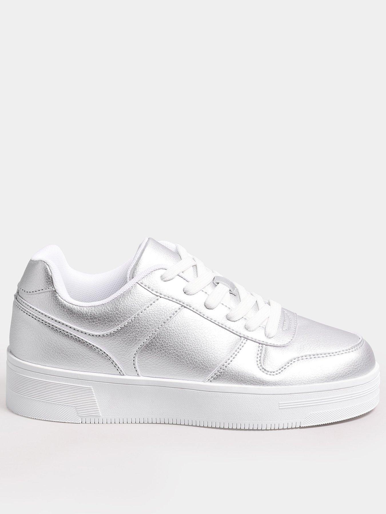  image of yours-wide-fit-chunky-trainer-silver