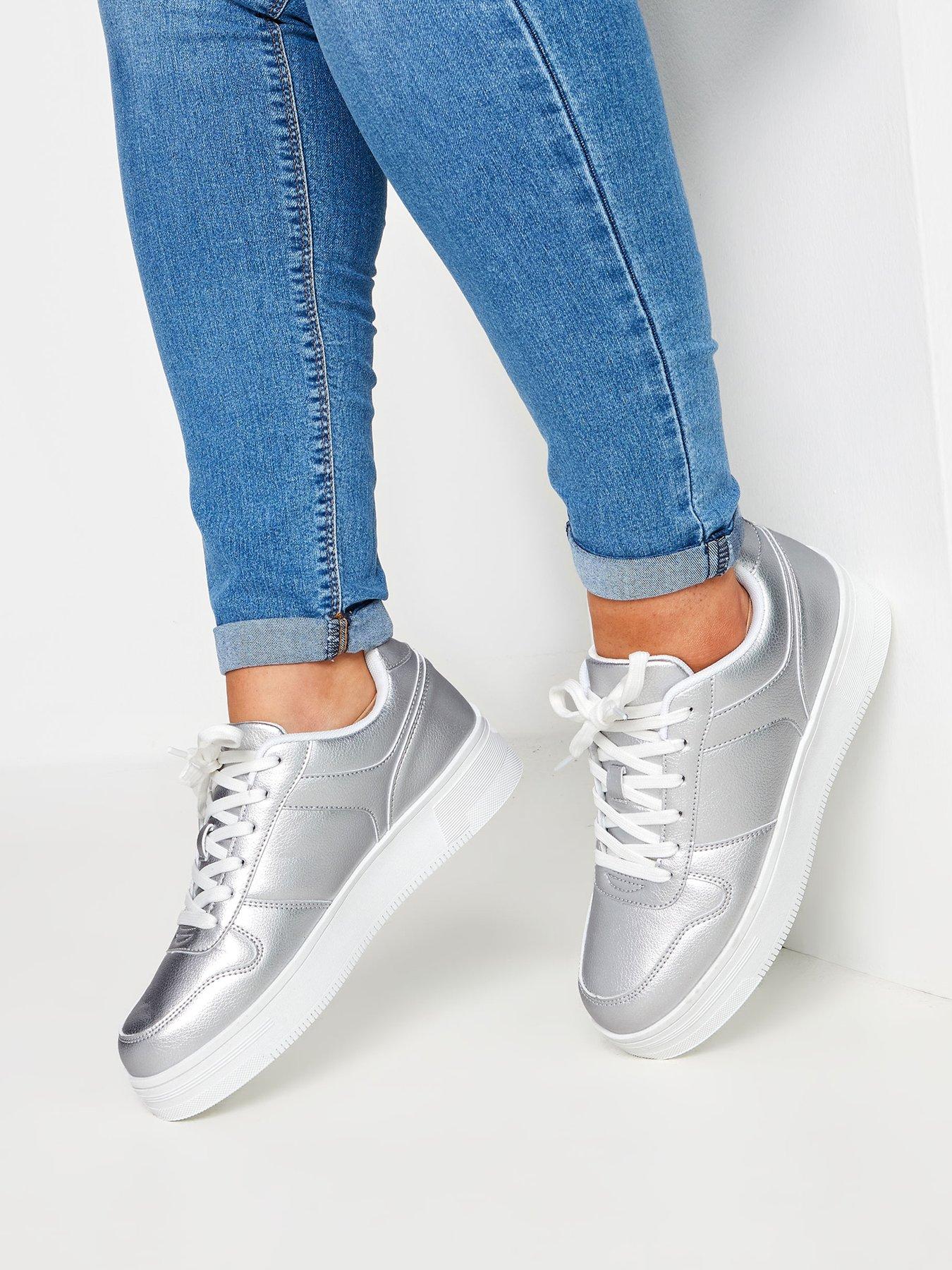  image of yours-wide-fit-chunky-trainer-silver