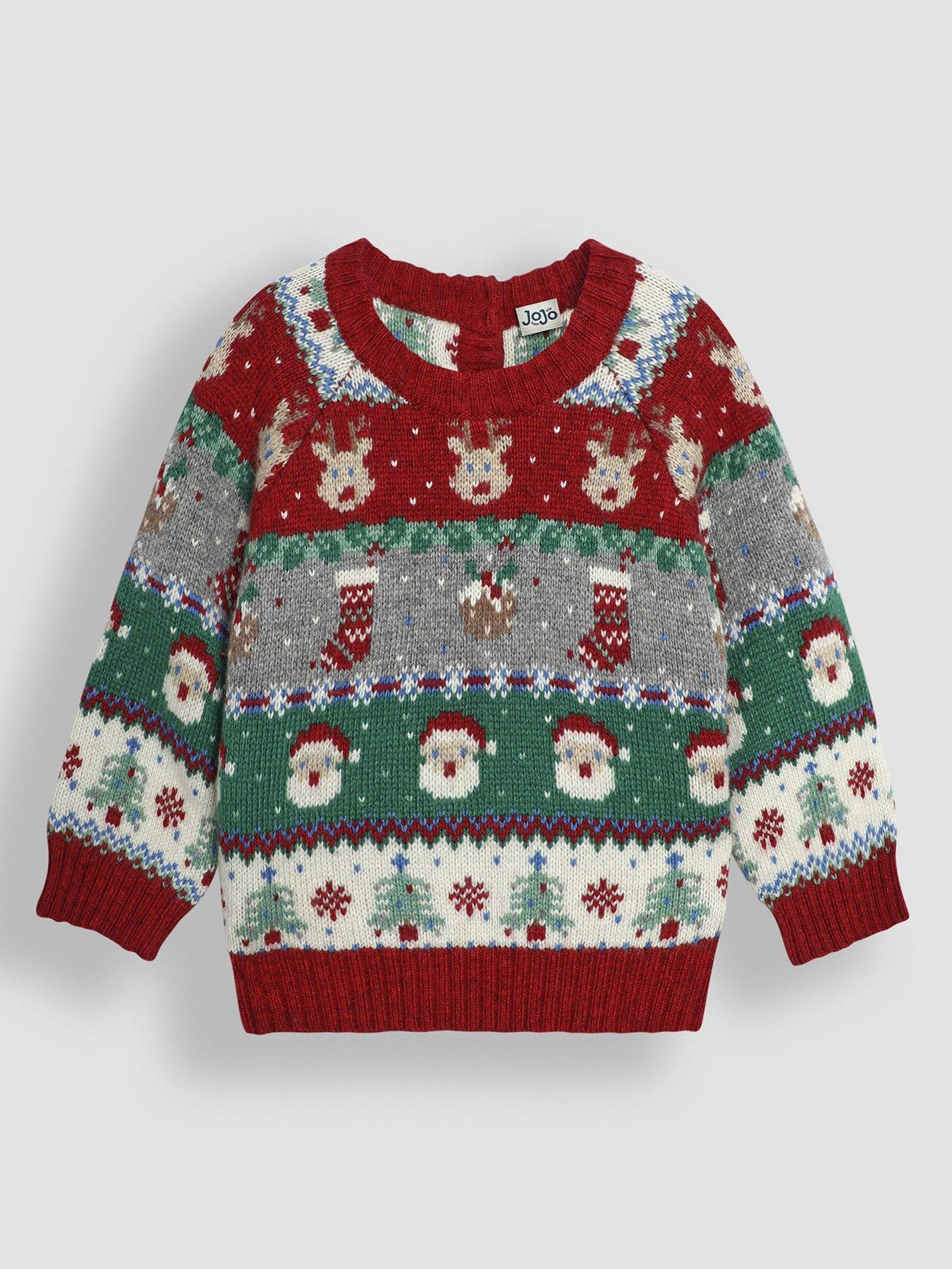 undefined Boys Festive Friends Fair Isle Jumper - Red