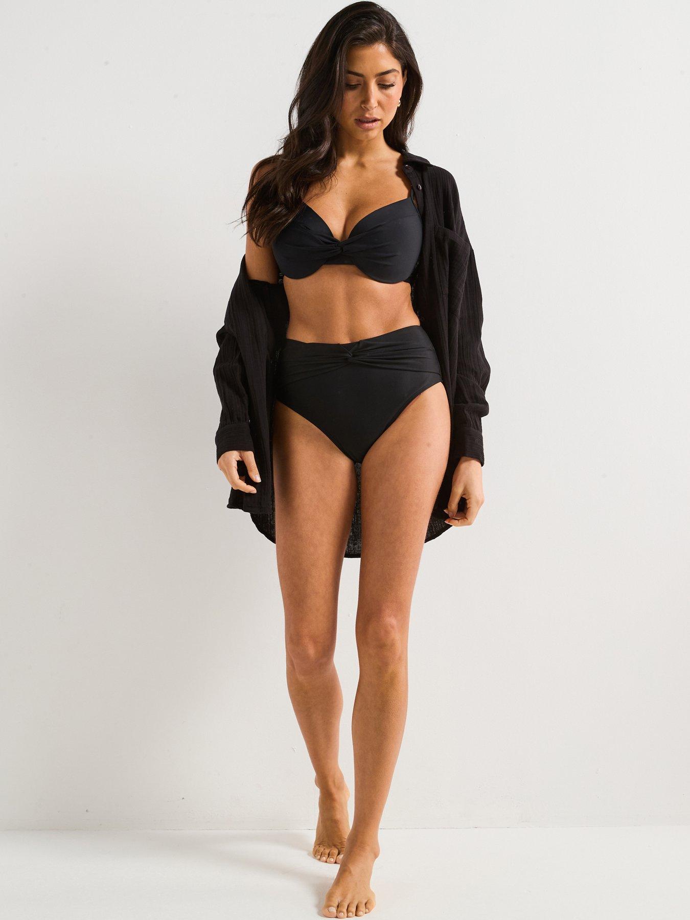 image of everyday-mix-amp-match-twist-high-waisted-bikini-brief-black