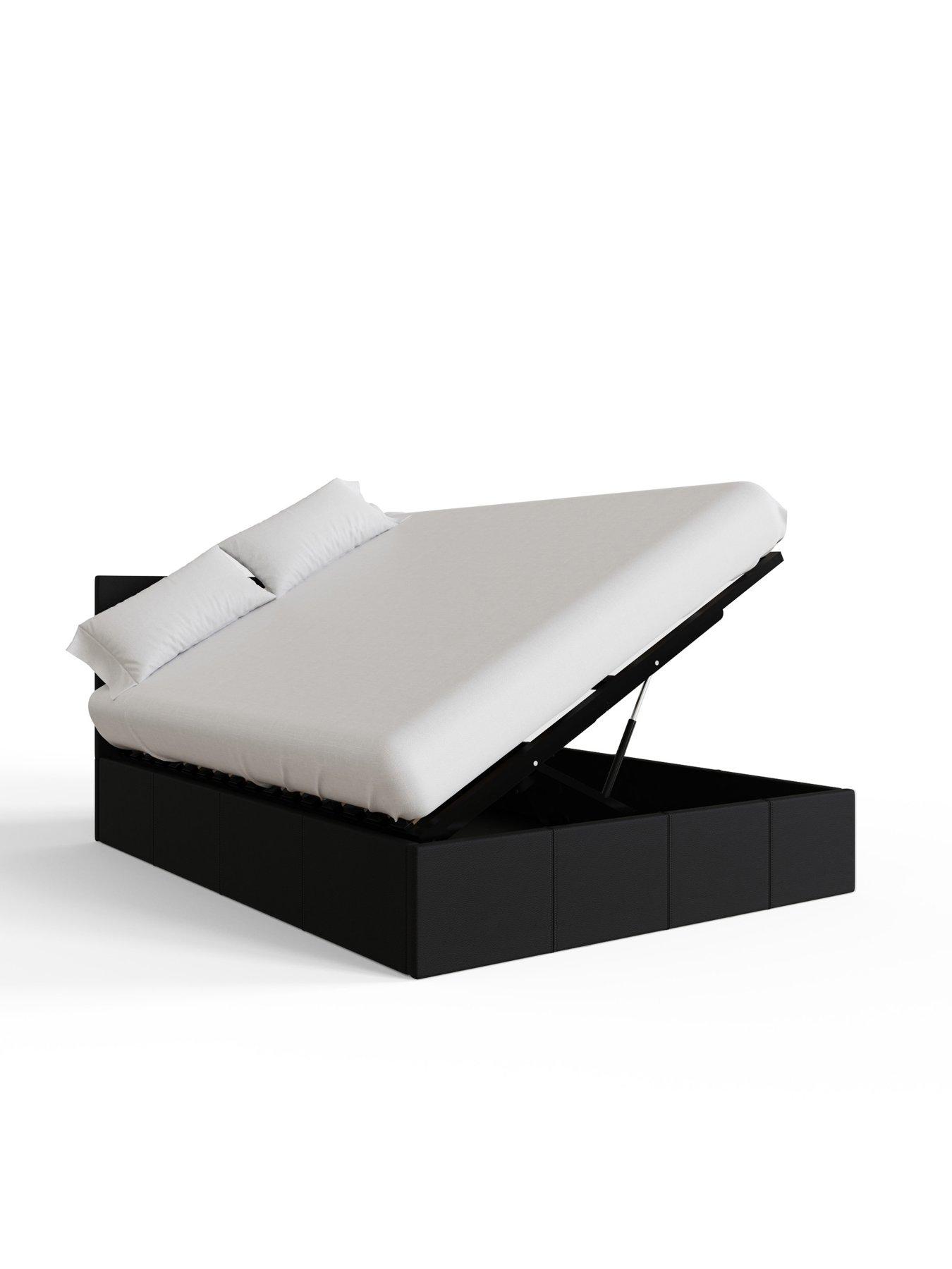 Image 4 of 7 of GFW Odessa Faux Leather Side Lift Up Ottoman Storage Bed with Sleepycastle Mattress Options (Buy &amp; SAVE!)