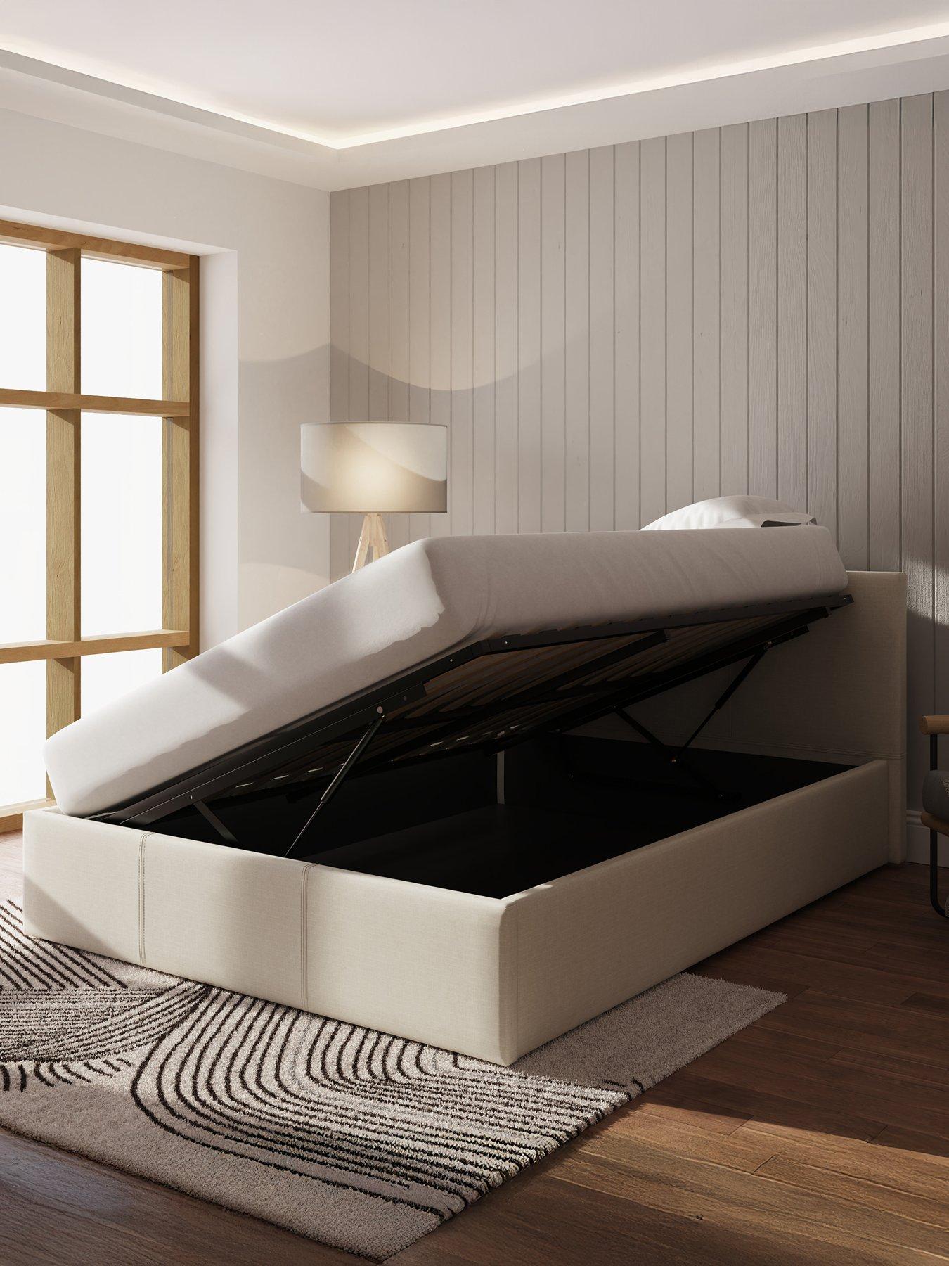 Image 1 of 7 of GFW Odessa Fabric Side Lift Up Ottoman Storage Bed with Sleepycastle Mattress Options (Buy &amp; SAVE!)