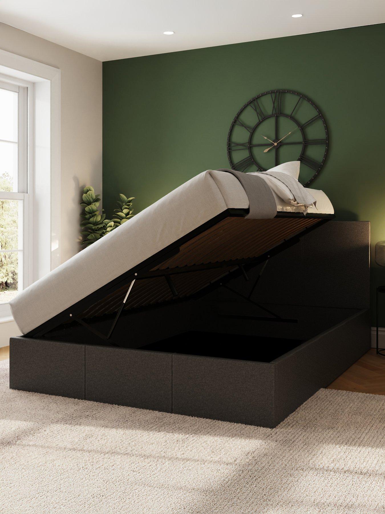 Image 3 of 7 of GFW Odessa Fabric Side Lift Up Ottoman Storage Bed with Sleepycastle Mattress Options (Buy &amp; SAVE!)