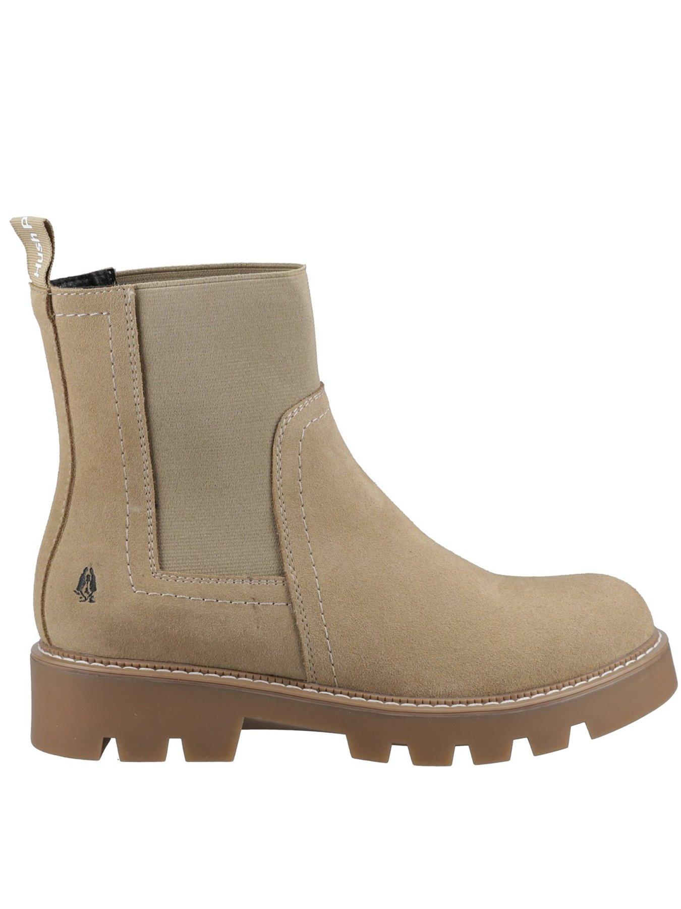 River Island Ribbed Cuff Heeled Boot Cream littlewoods