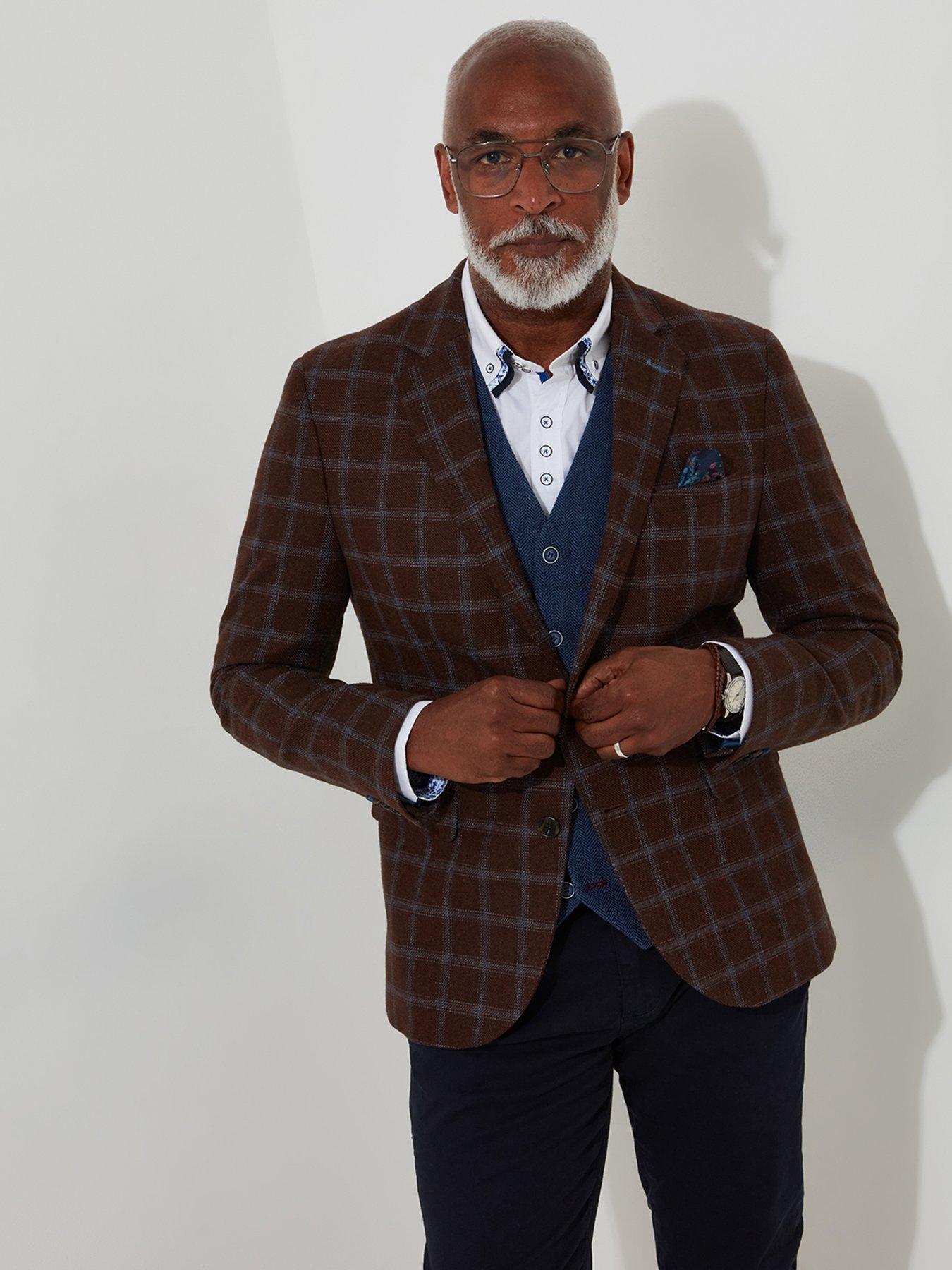 undefined Charming Check Blazer Jacket - Brown
