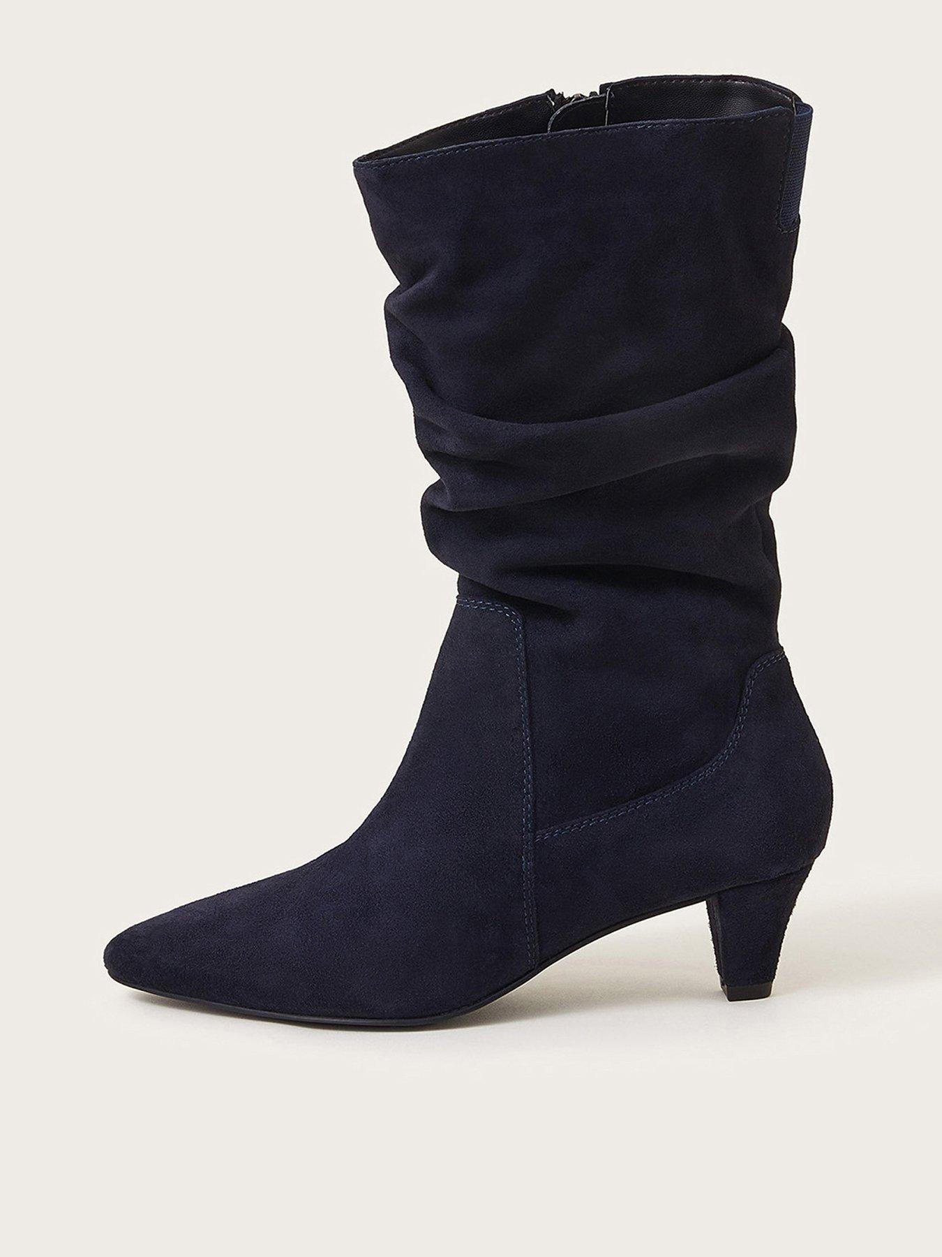  image of monsoon-nina-suede-rouched-boots