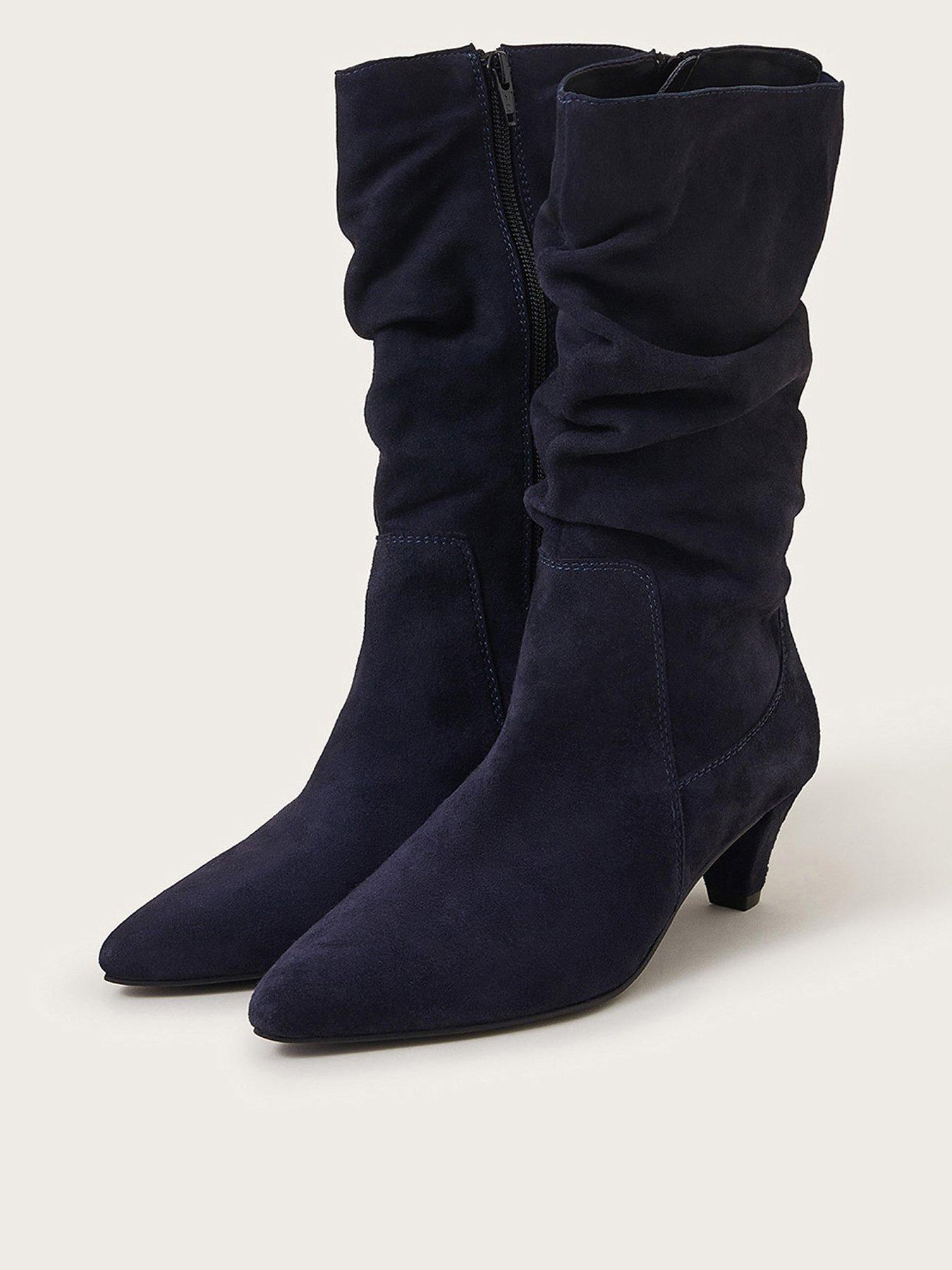 image of monsoon-nina-suede-rouched-boots