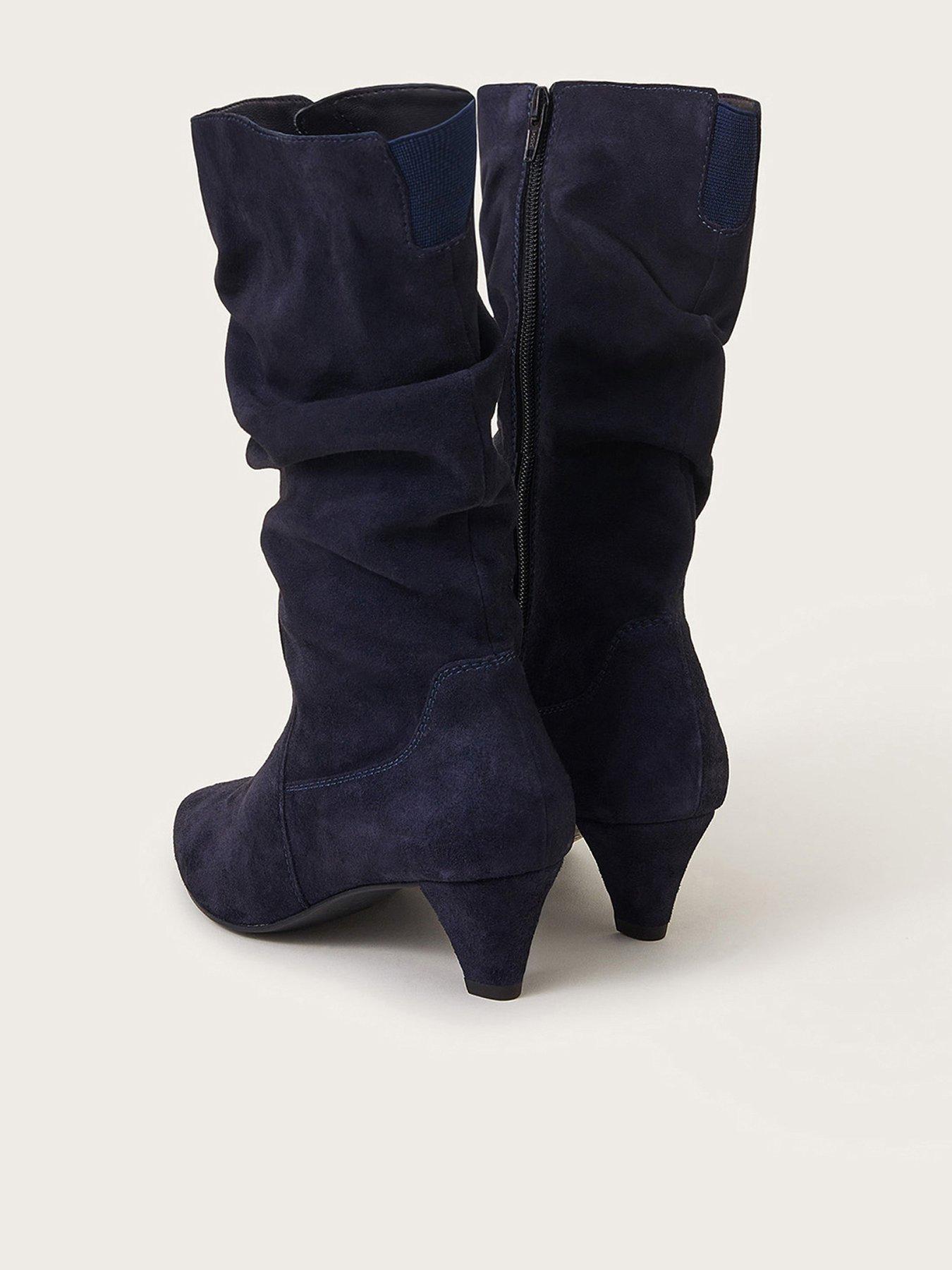  image of monsoon-nina-suede-rouched-boots