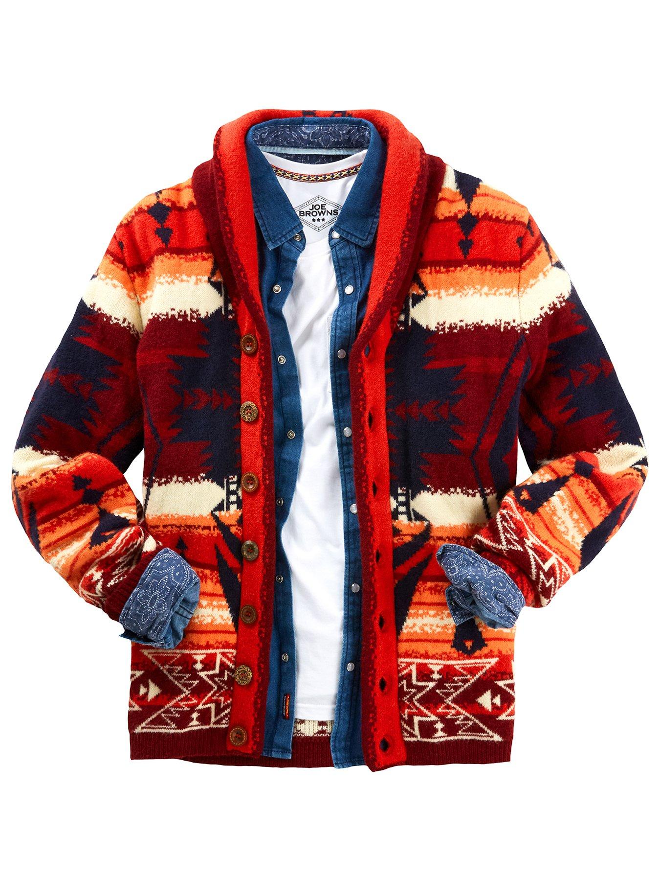  image of joe-browns-artisan-printed-knitted-cardigan-multi