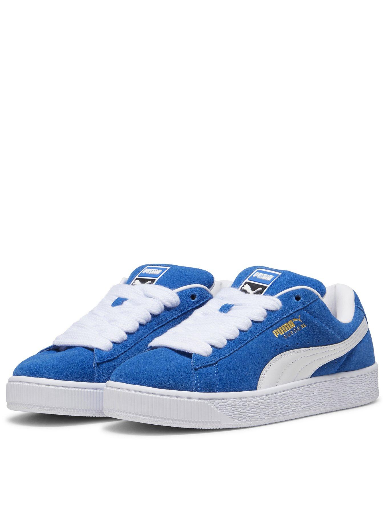 front image of puma-mens-suede-xl-trainers-blue