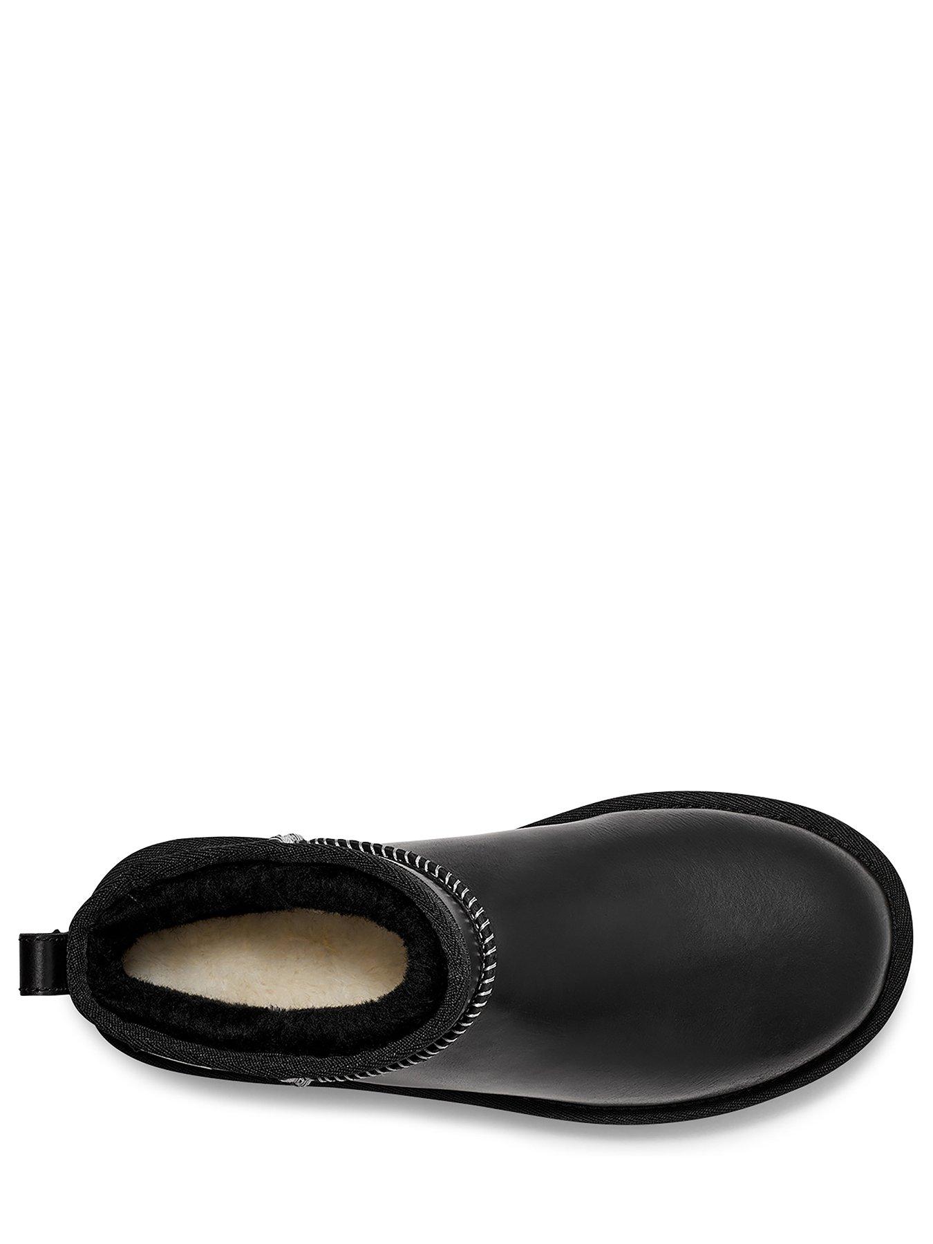  image of ugg-womens-classic-ultra-mini-leather-regenerate-boot-black