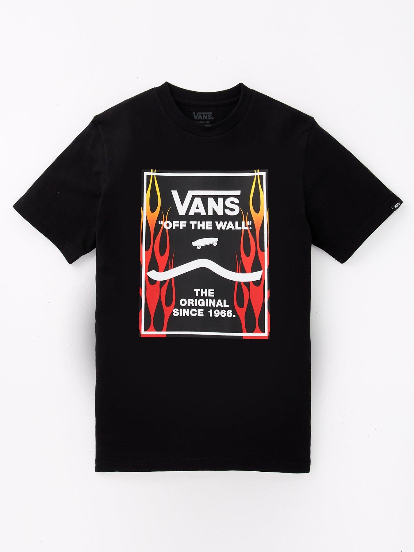 Vans Boys Flame Logo T Shirt Black littlewoods