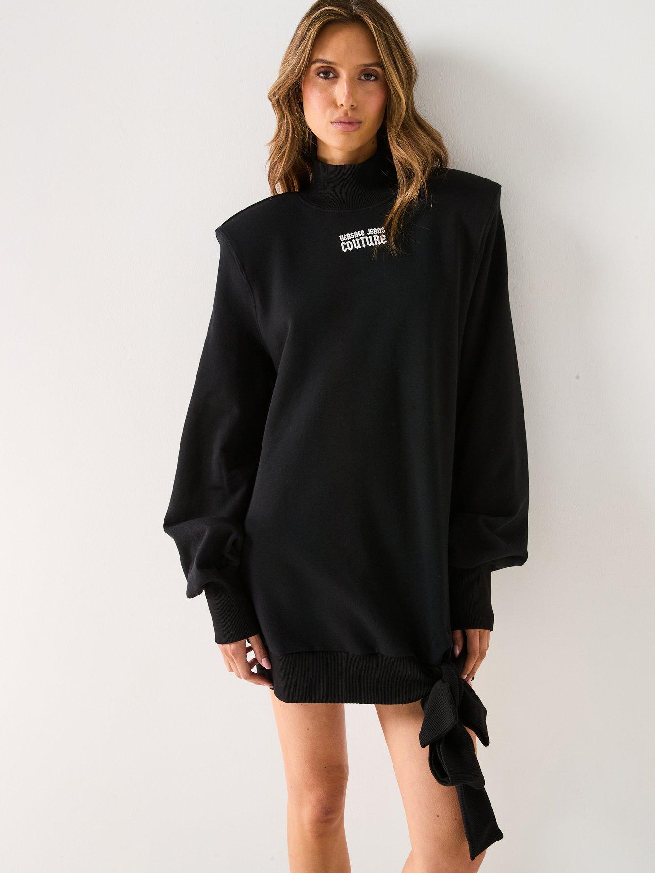 undefined Bow Detail Jersey Dress - Black