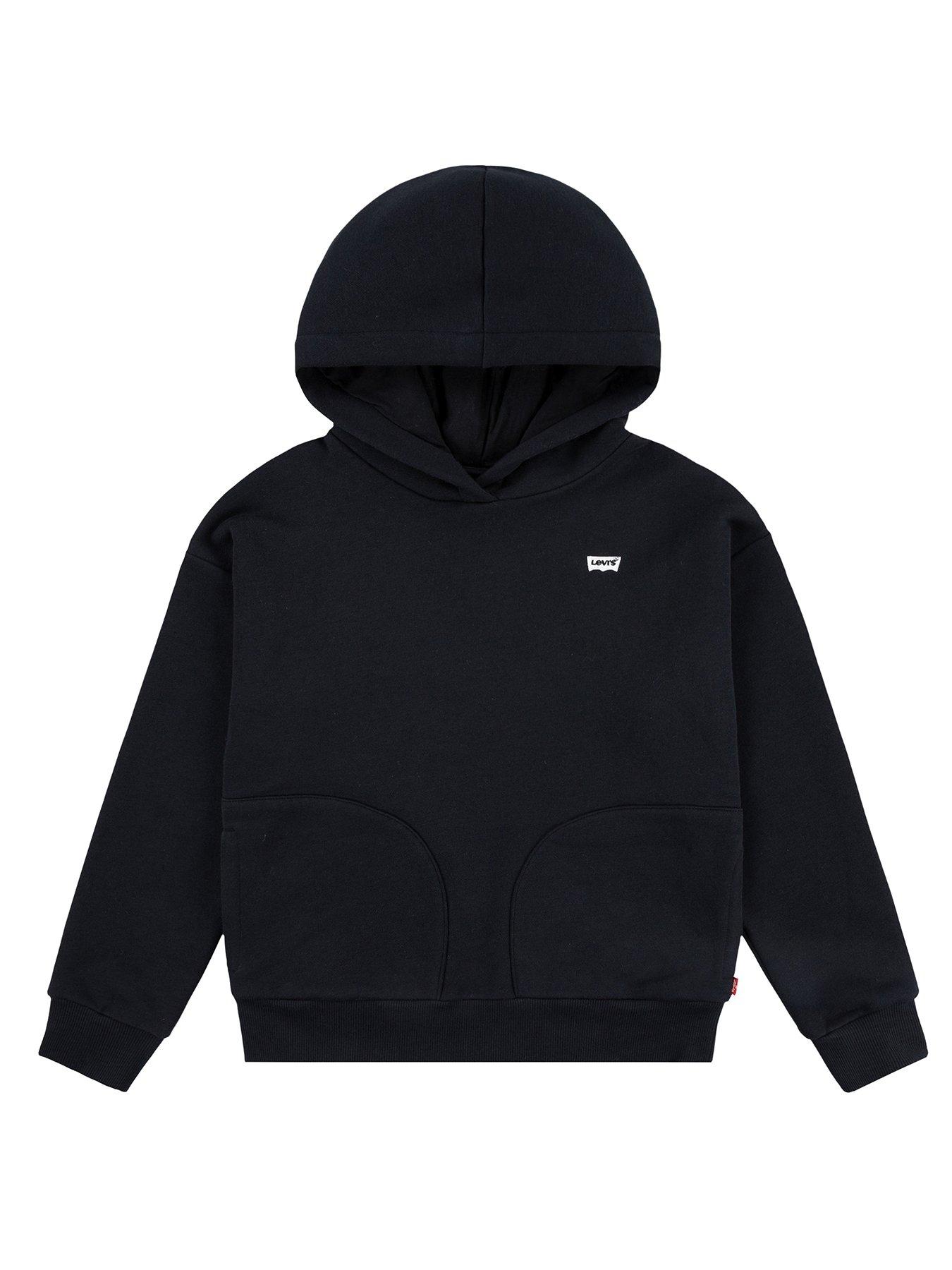 undefined Girls Levi's Batwing Chest Hoodie - Black