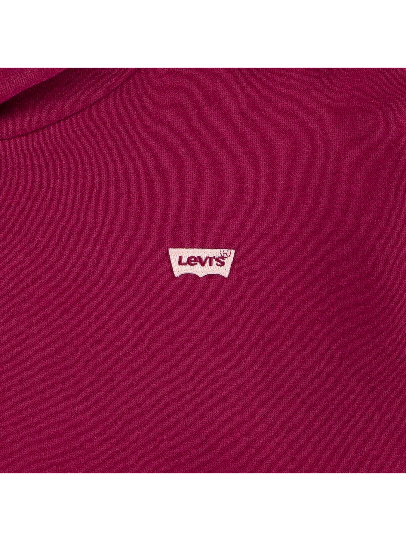  image of levis-girls-levis-batwing-chest-logo-hoodie-red