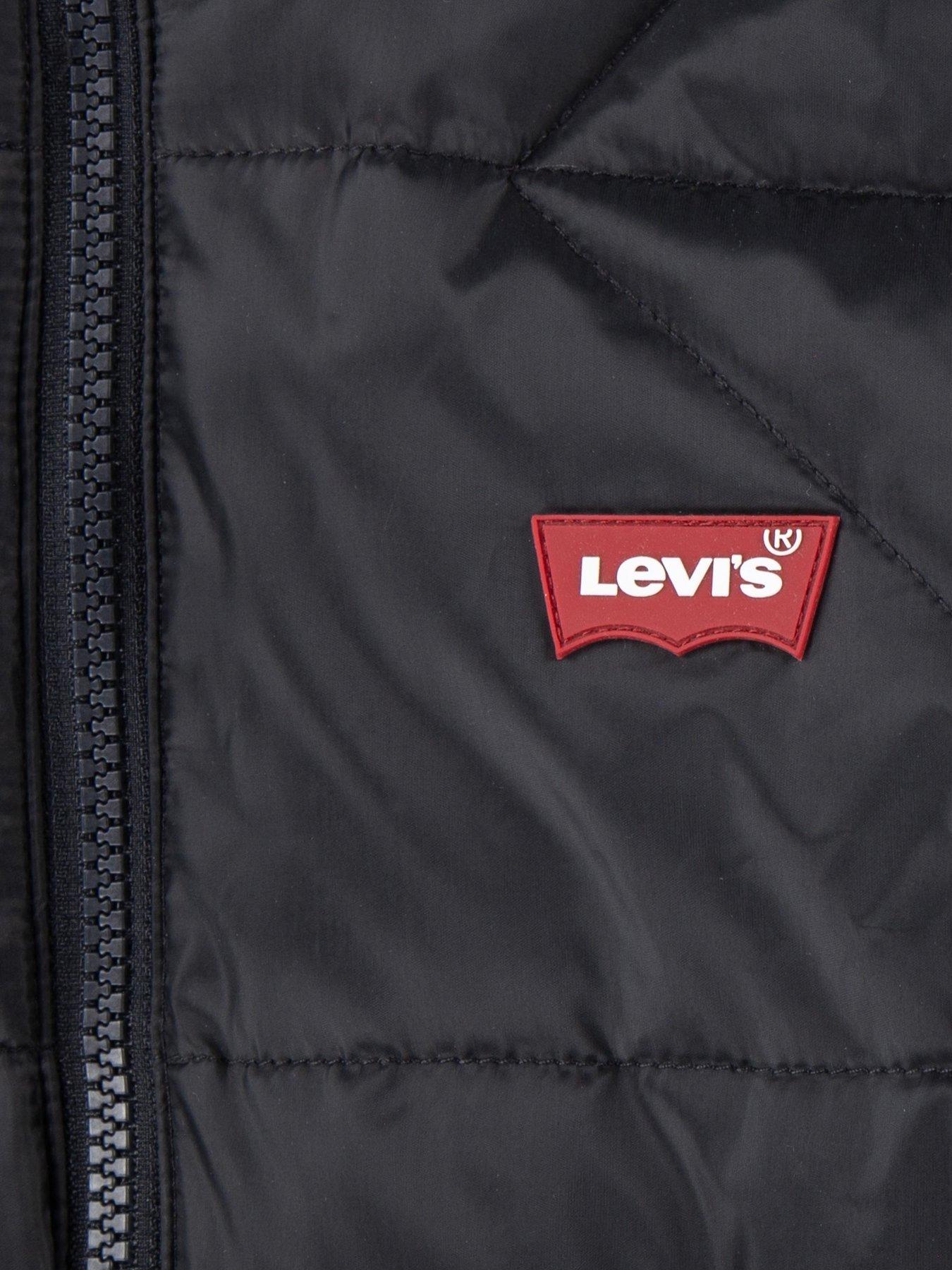 image of levis-boys-sherpa-lined-padded-jacket-black