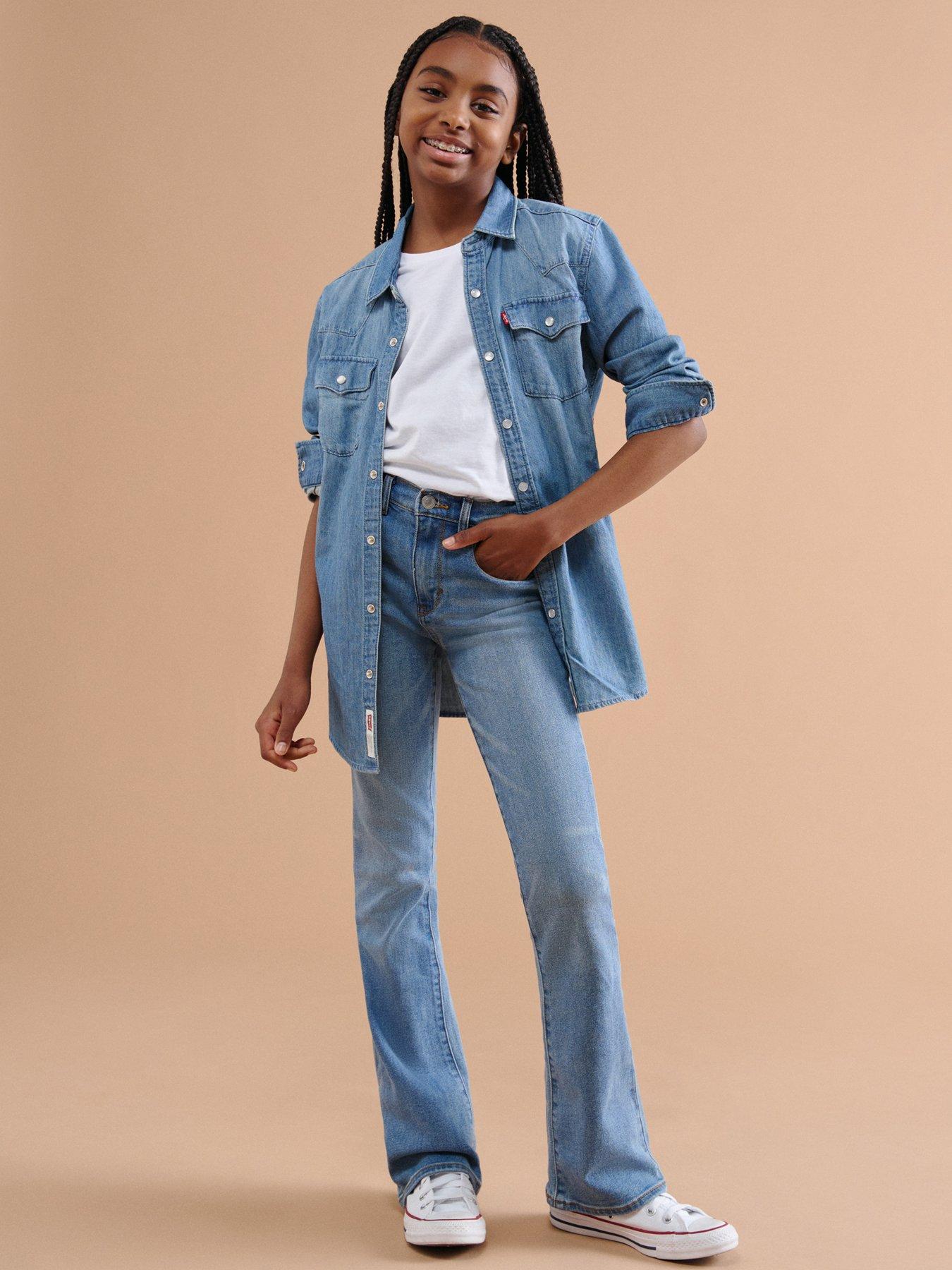 undefined Girls 726 High Rise Flare Jeans - Light Blue