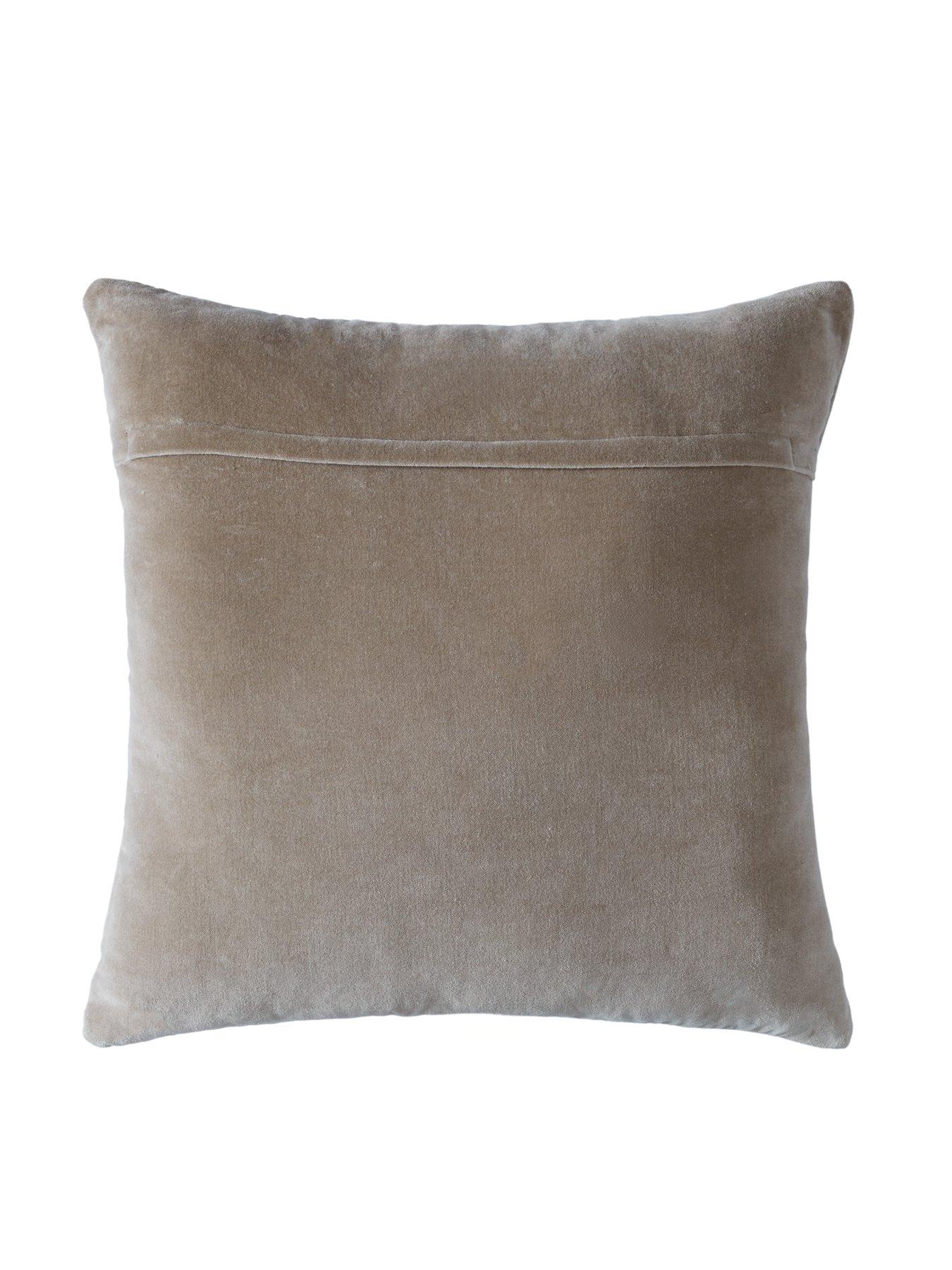 Image 5 of 5 of Very Home Cross Stitch Quilted Cushion in Taupe