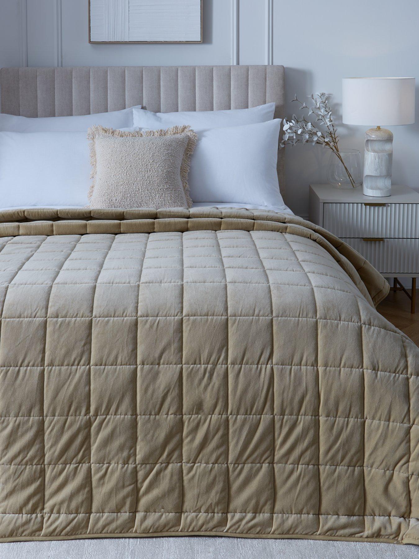 Image 1 of 4 of The Very Collection Square Stitch Quilted Bedspread 165X240cm