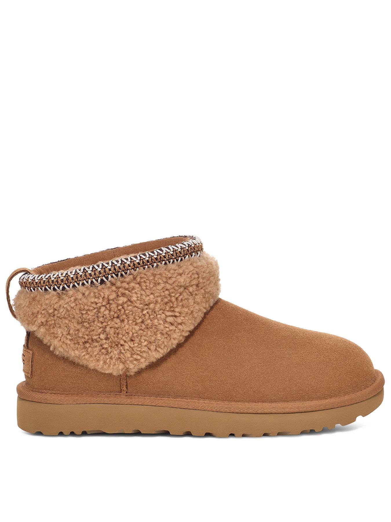 undefined Womens Classic Ultra Mini Maxi Curly Boots - Chestnut