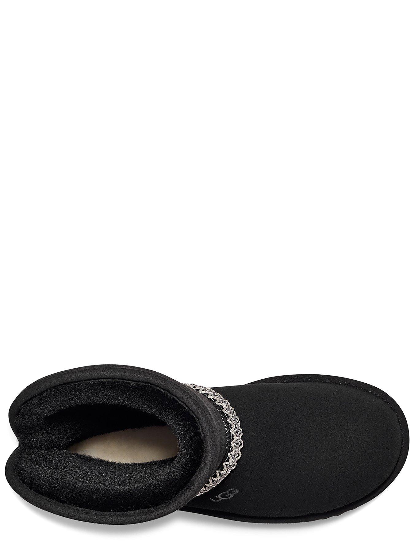 UGG Womens Classic Short Crescent Boot - Black | Littlewoods