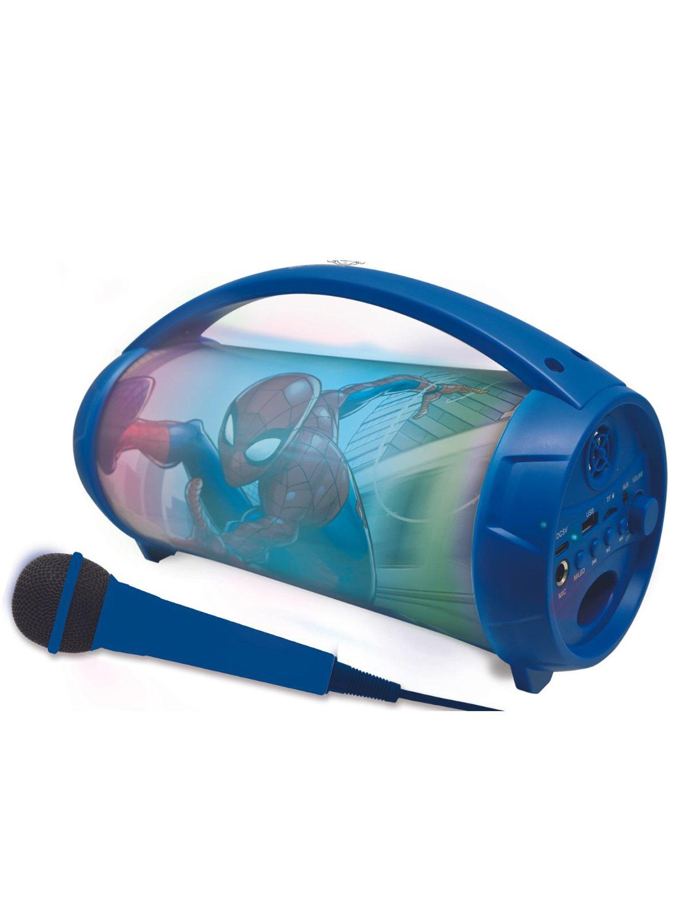  image of spiderman-bluetooth-karaoke-light-speaker-with-microphone